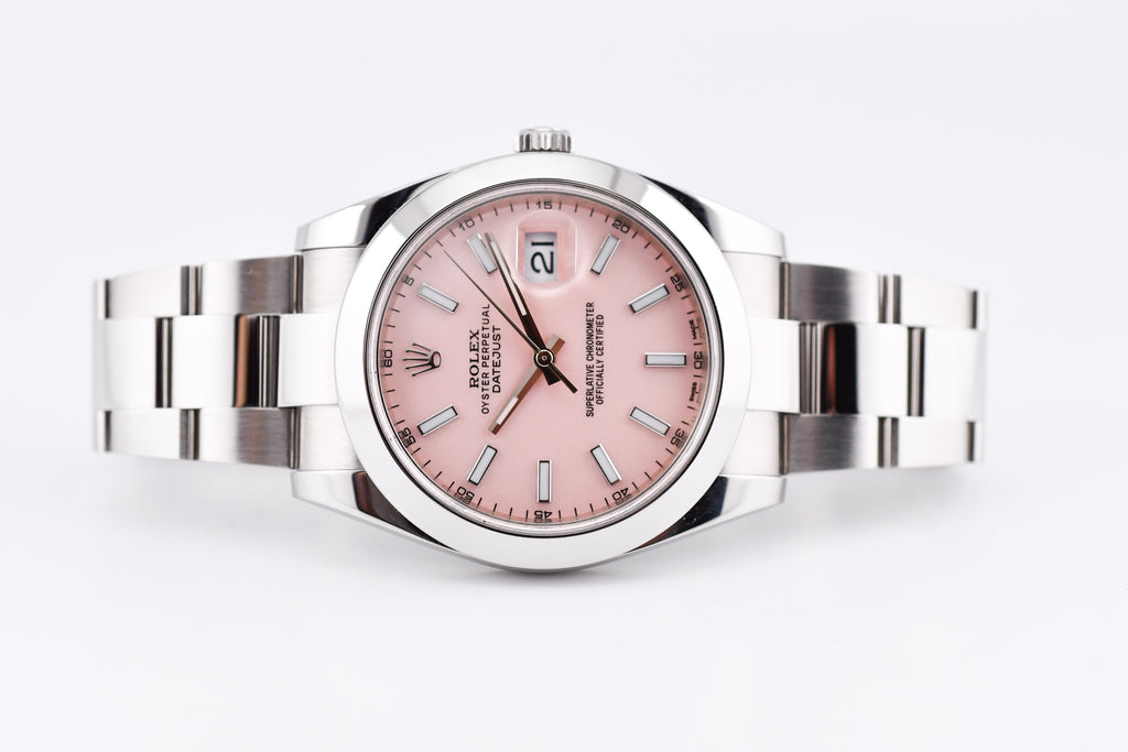 Rolex Datejust 41mm Ref 126300 Custom Pink Stick Dial