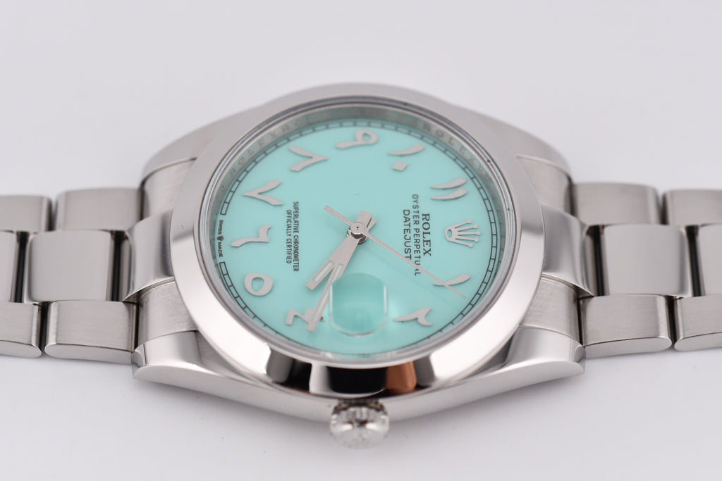 Rolex Datejust 41mm Ref 126300 Custom Turquoise Dial with Arab Numerals