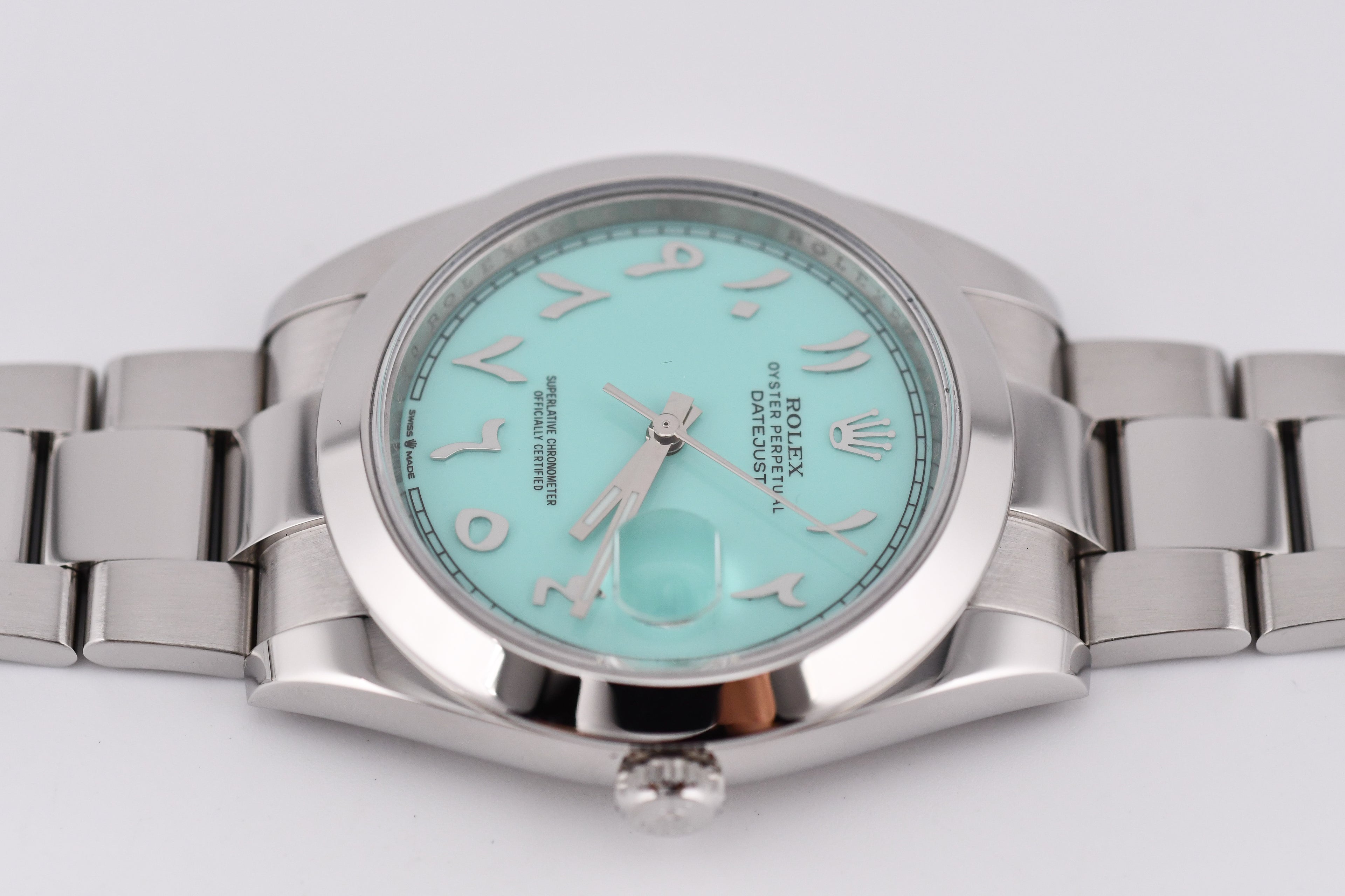 Rolex Datejust 41mm Ref 126300 Custom Turquoise Dial with Arab Numerals