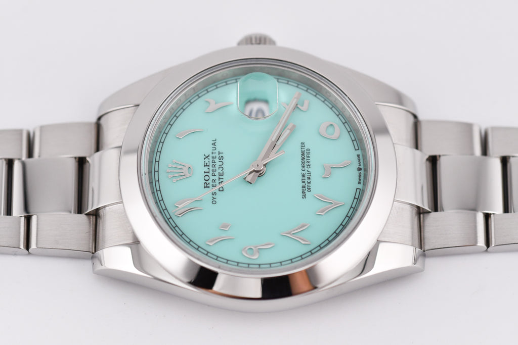 Rolex Datejust 41mm Ref 126300 Custom Turquoise Dial with Arab Numerals