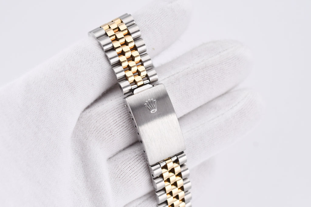 Rolex Datejust 36mm Ref 16233 Yellow Gold Bezel Black Roman Dial