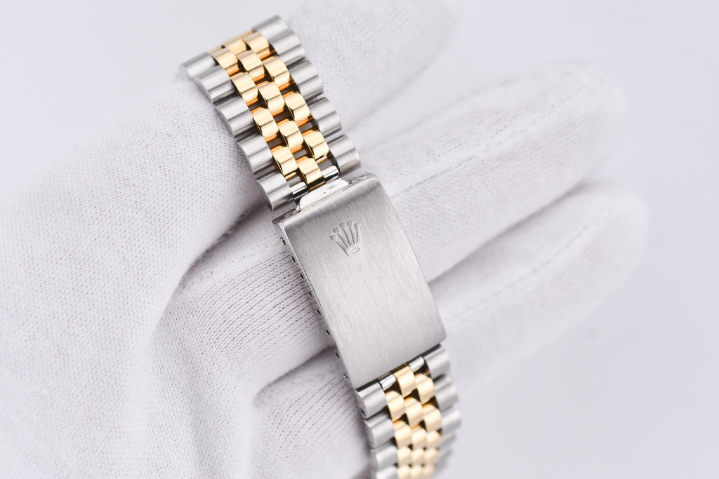 Rolex Datejust 36mm Ref 16233 Yellow Gold Bezel Blue Roman Dial