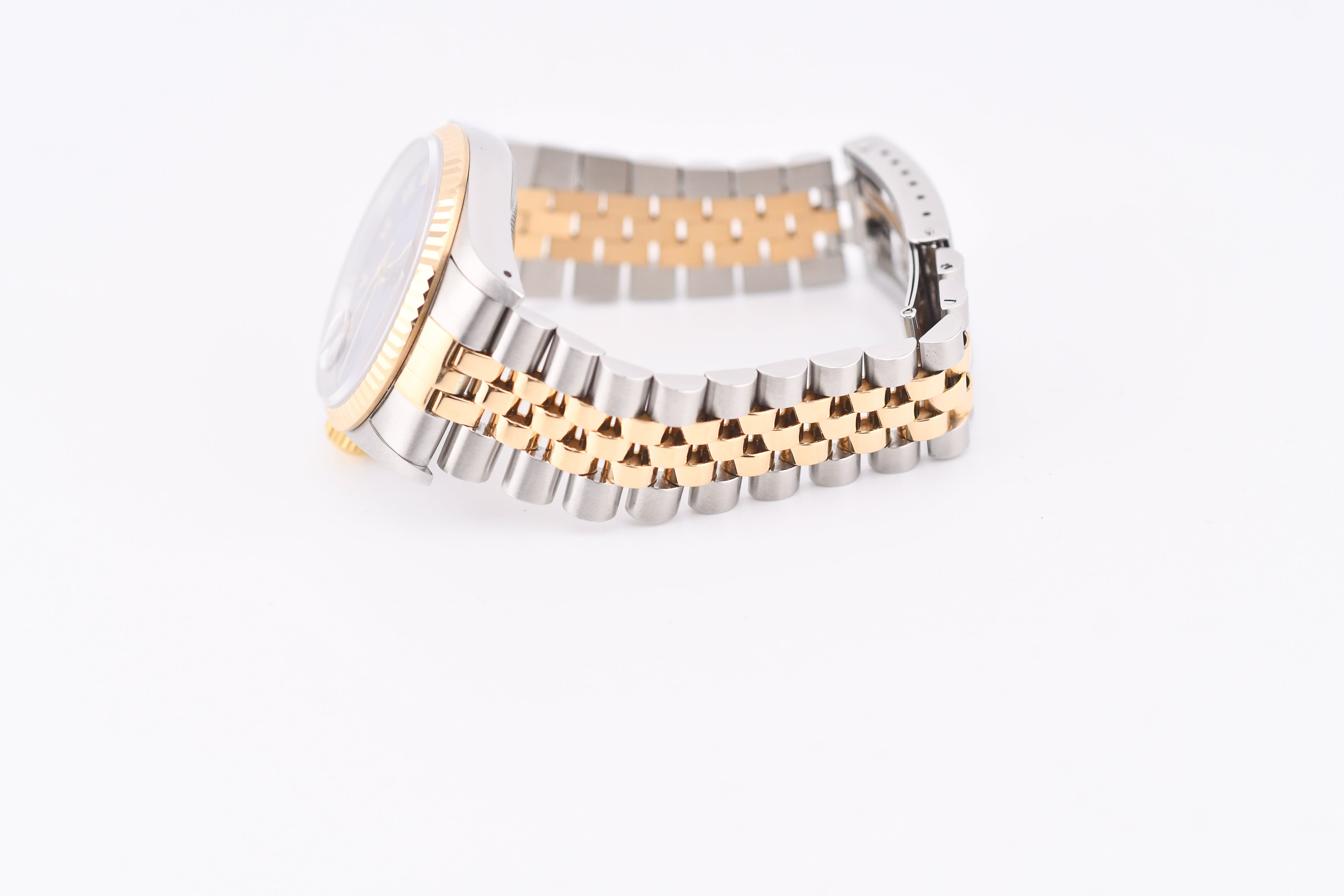 Rolex Datejust 36mm Ref 16233 Yellow Gold Bezel Blue Roman Dial