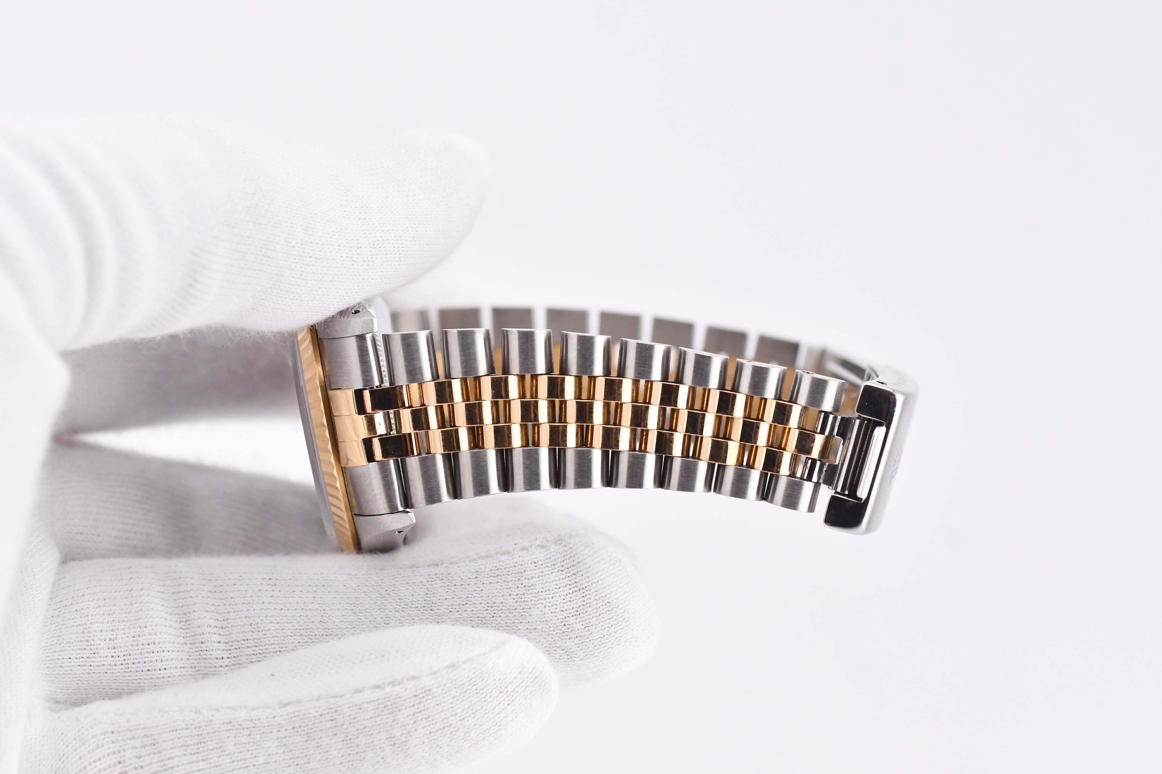 Rolex Datejust 36mm Ref 16233 Yellow Gold Bezel Blue Stick Dial