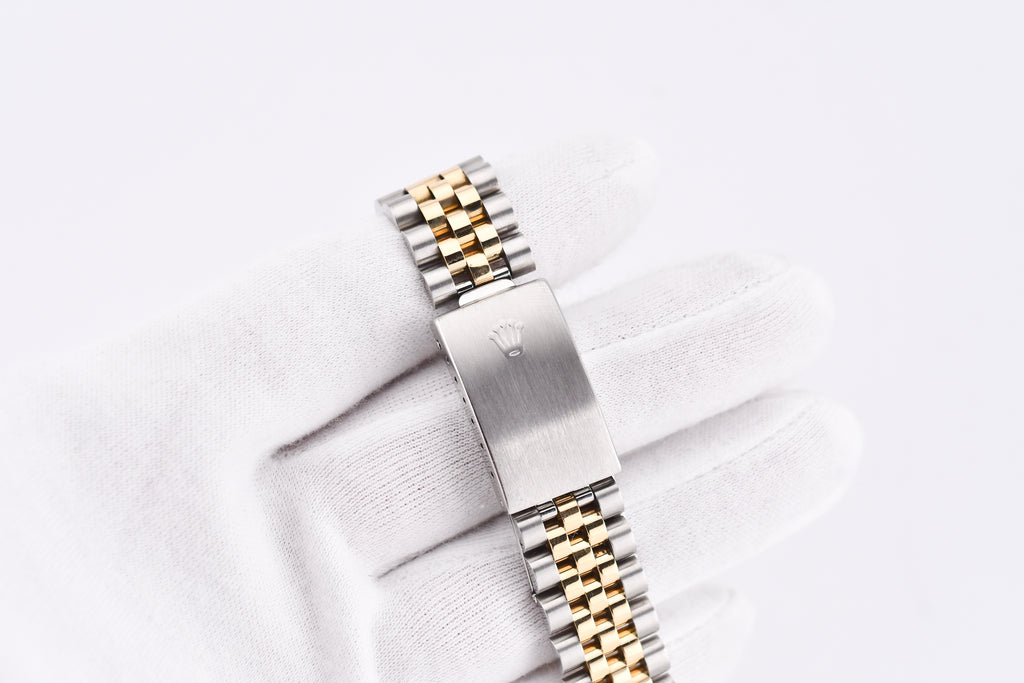 Rolex Datejust 36mm Ref 16233 Yellow Gold Bezel Blue Stick Dial