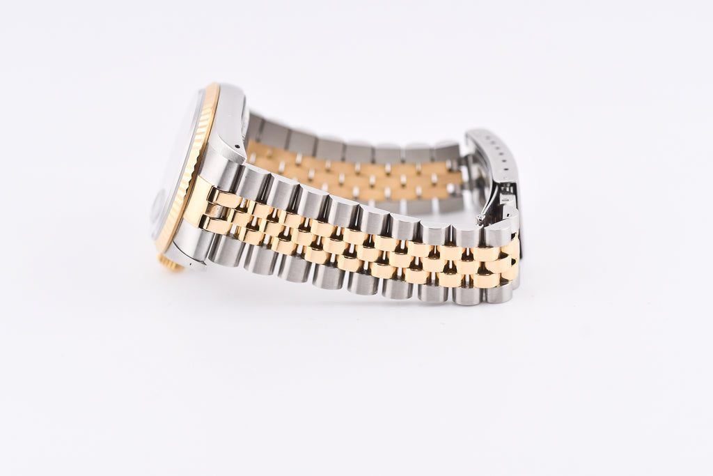 Rolex Datejust 36mm Ref 16233 Yellow Gold Bezel Blue Stick Dial