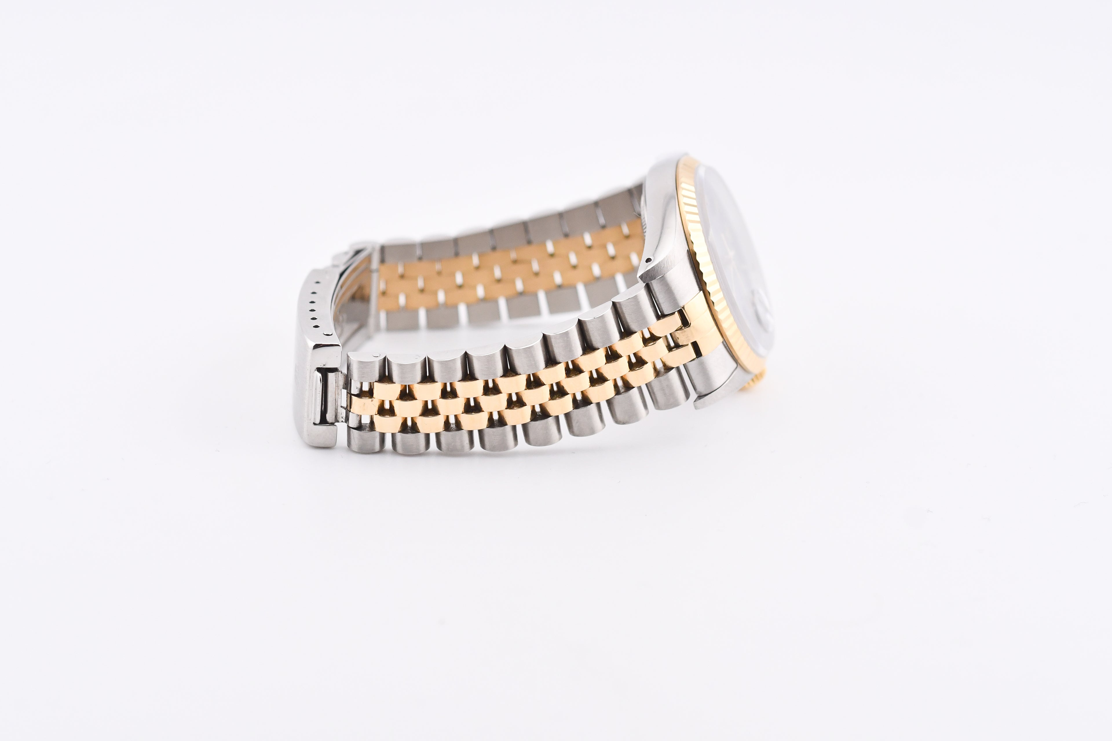 Rolex Datejust 36mm Ref 16233 Yellow Gold Bezel Blue Stick Dial