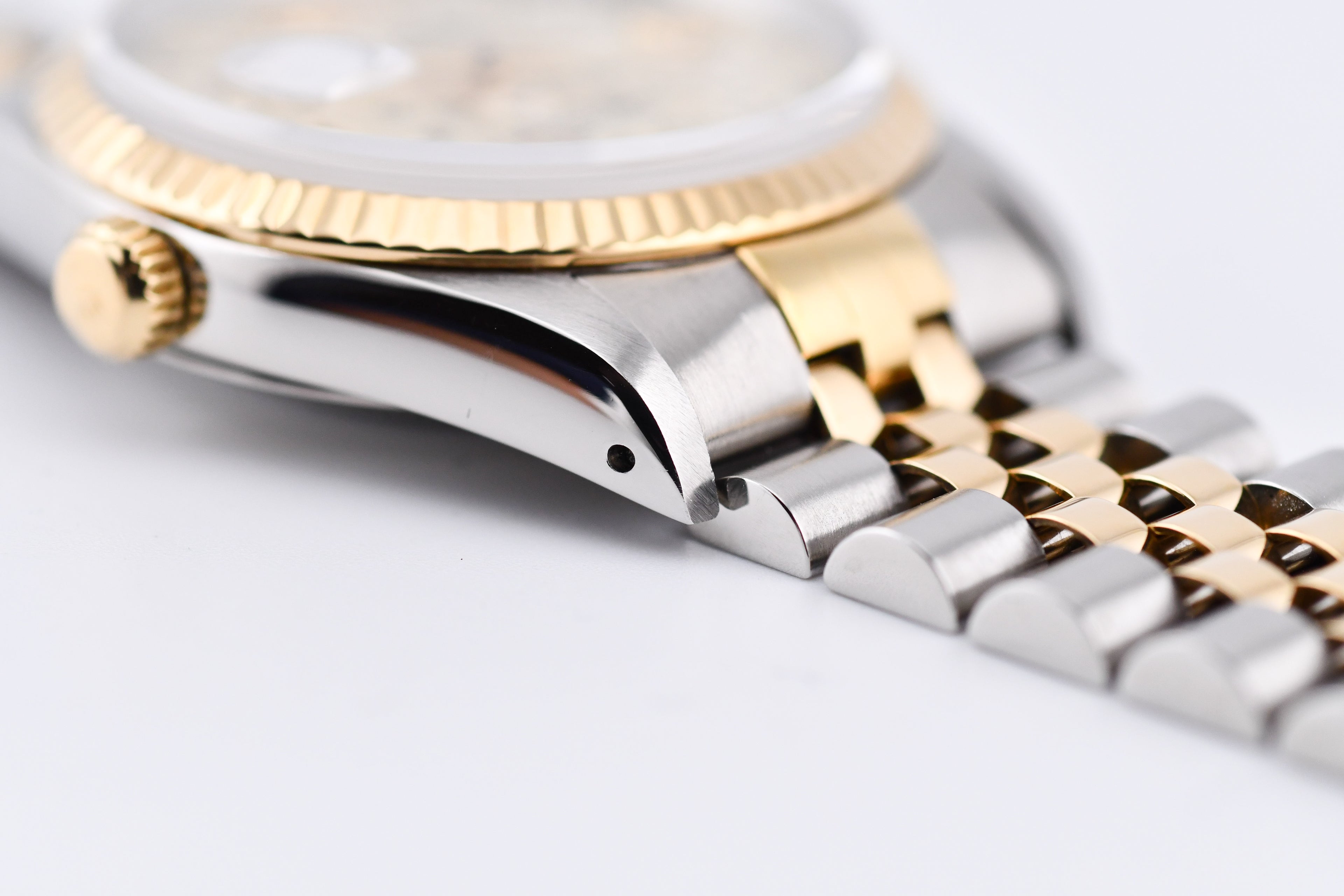 Rolex Datejust 36mm Ref 16233 Yellow Gold Bezel Champagne Floral Dial