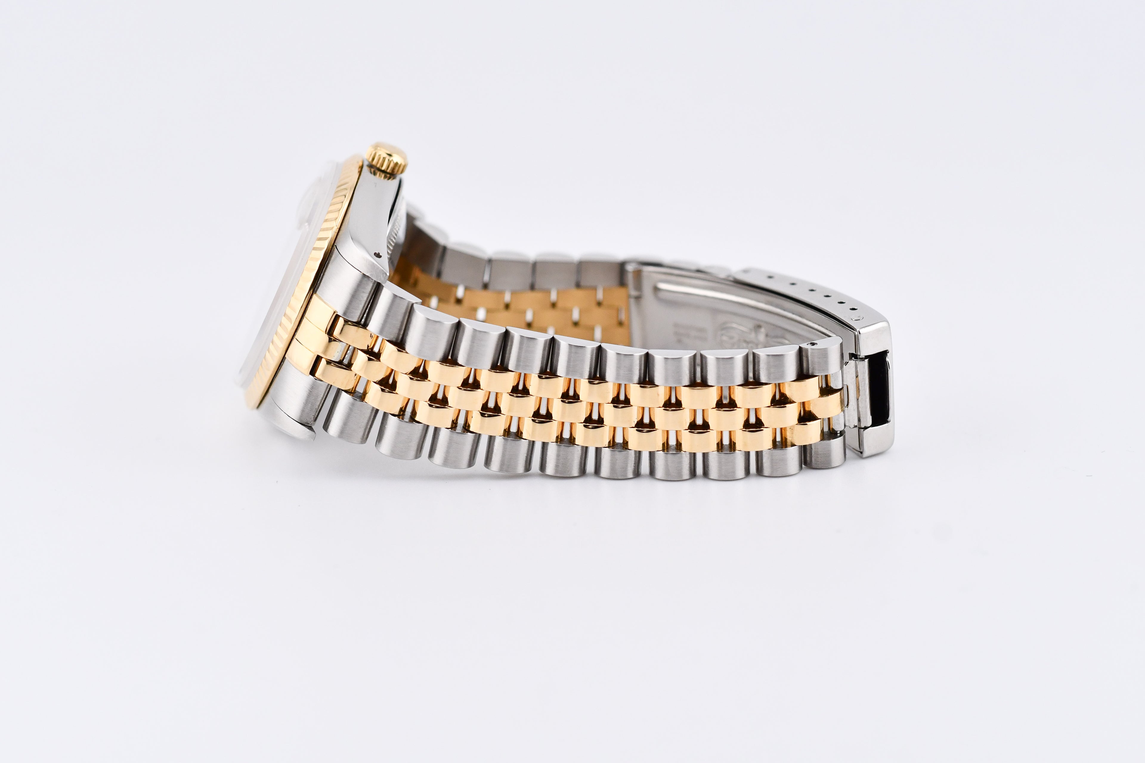 Rolex Datejust 36mm Ref 16233 Yellow Gold Bezel Champagne Floral Dial