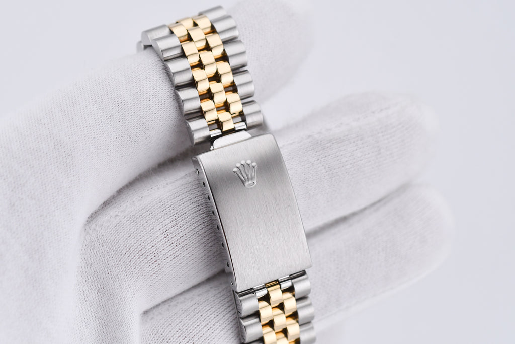 Rolex Datejust 36mm Ref 16233 Yellow Gold Bezel Champagne wave Dial