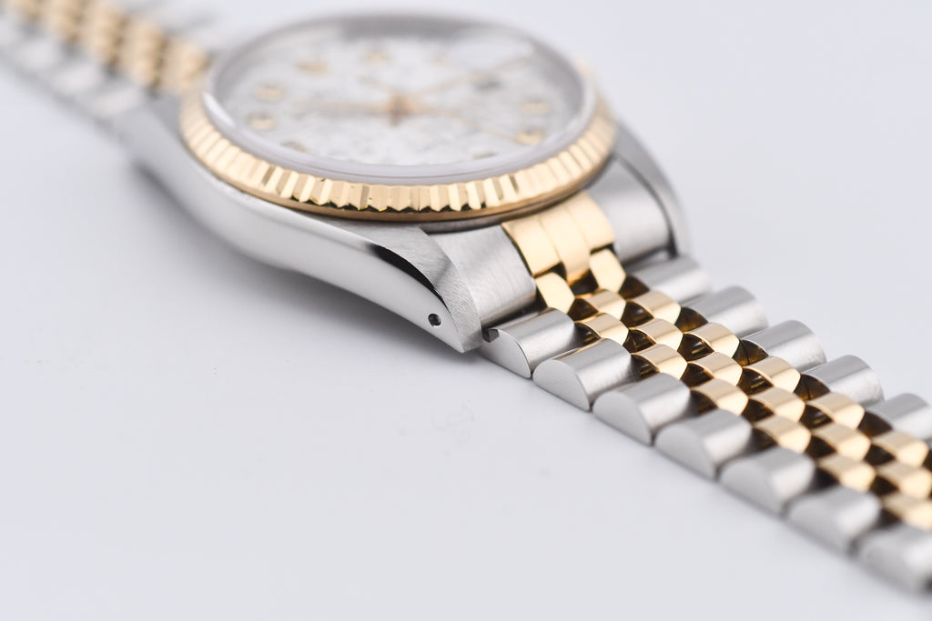 Rolex Datejust 36mm Ref 16233 Yellow Gold Bezel Custom Anniversary Dial