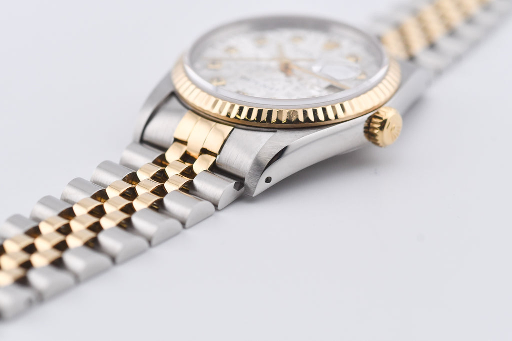 Rolex Datejust 36mm Ref 16233 Yellow Gold Bezel Custom Anniversary Dial