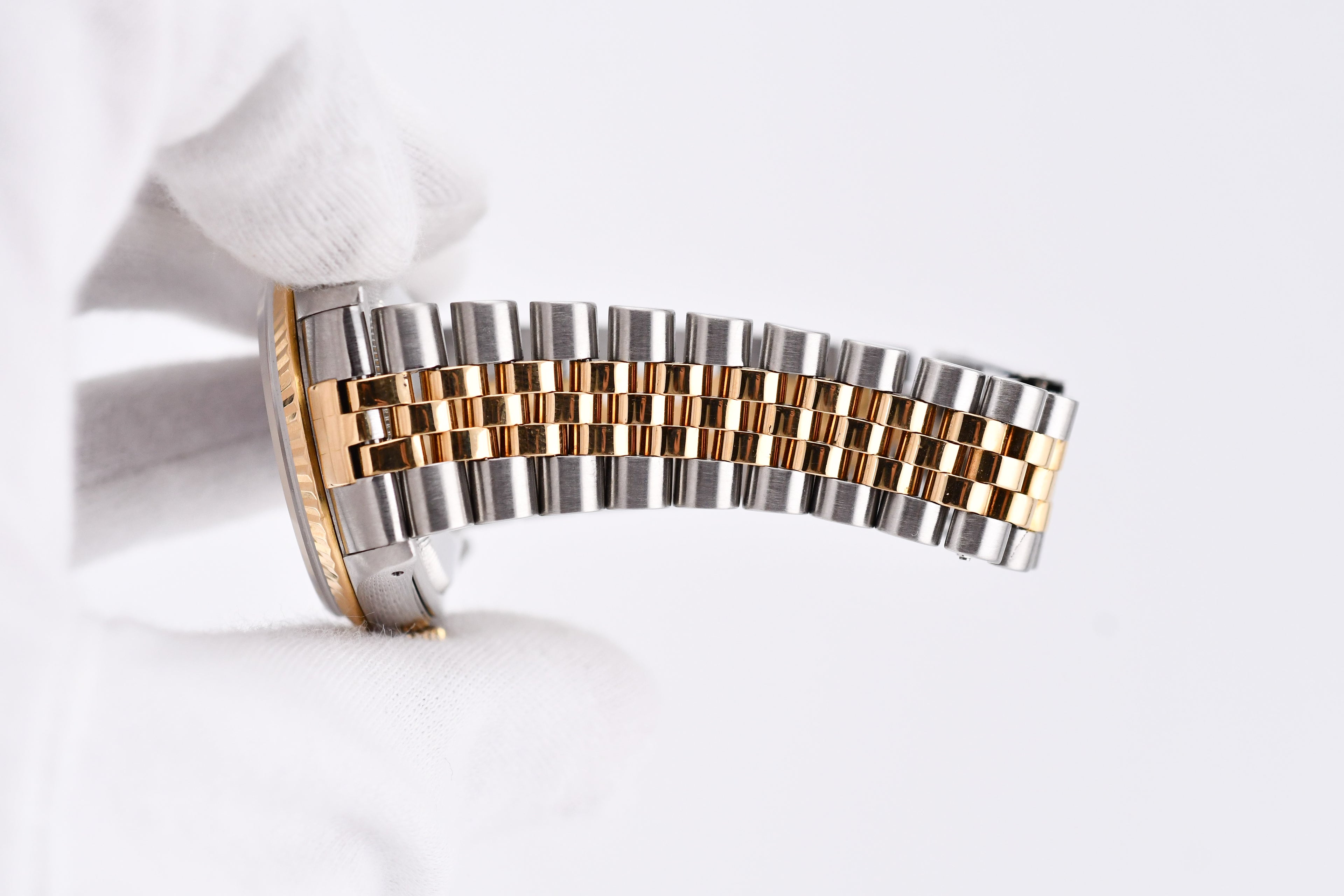 Rolex Datejust 36mm Ref 16233 Yellow Gold Bezel Custom Blue Anniversary Dial