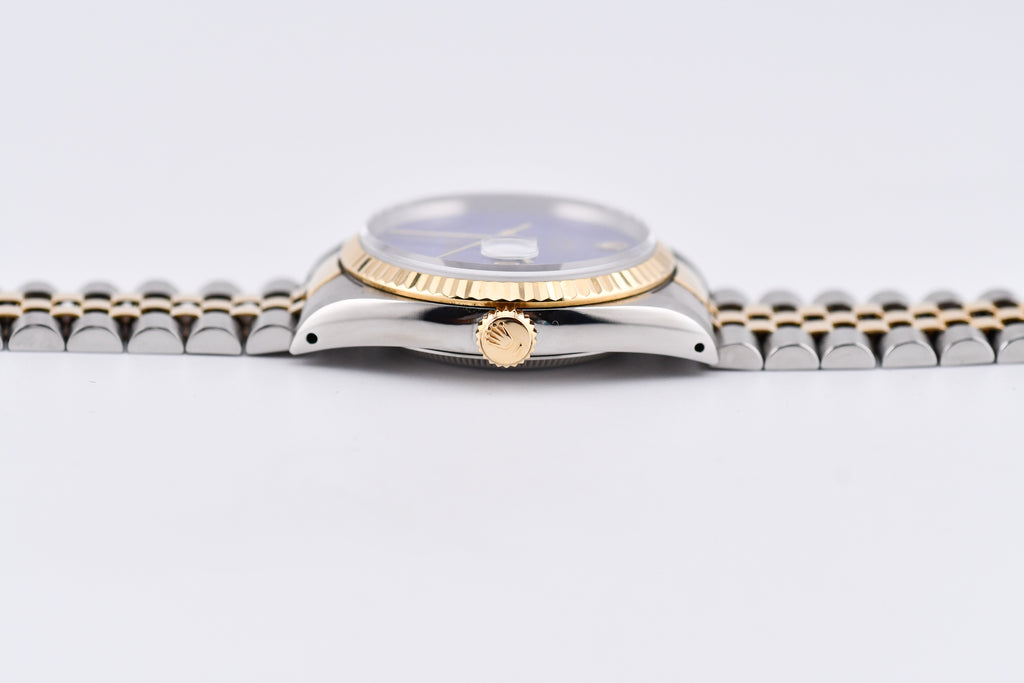 Rolex Datejust 36mm Ref 16233 Yellow Gold Bezel Custom Blue Lapis Dial