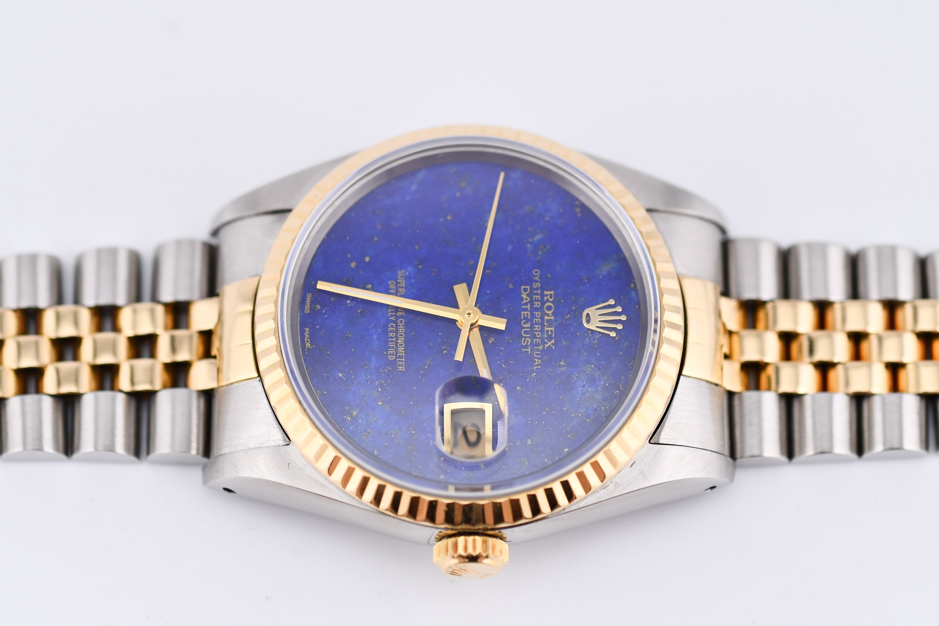 Rolex Datejust 36mm Ref 16233 Yellow Gold Bezel Custom Blue Lapis Dial