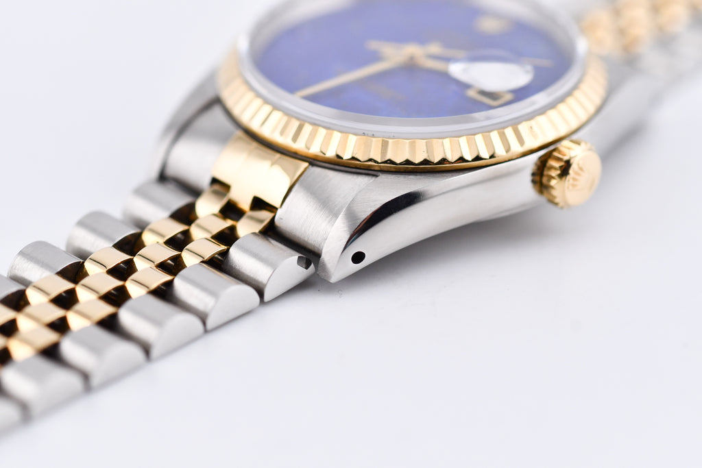 Rolex Datejust 36mm Ref 16233 Yellow Gold Bezel Custom Blue Lapis Dial