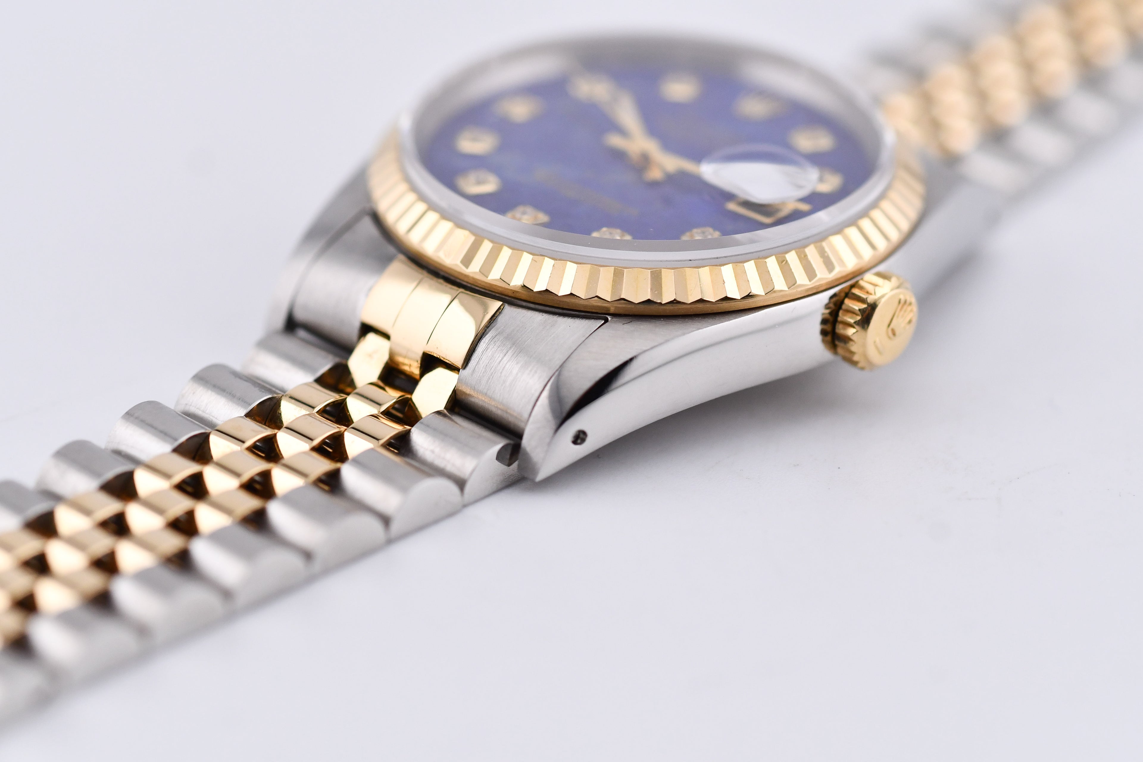 Rolex Datejust 36mm Ref 16233 Yellow Gold Bezel Custom Blue Lapis Diamond Dial