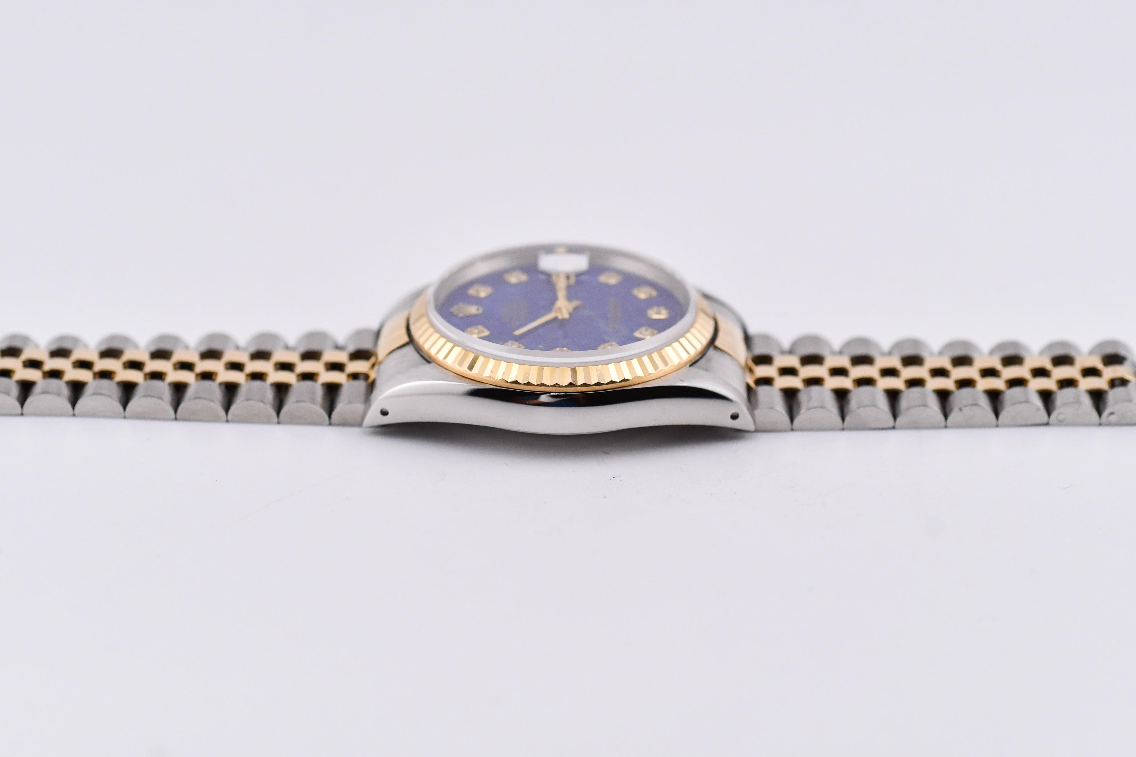 Rolex Datejust 36mm Ref 16233 Yellow Gold Bezel Custom Blue Lapis Diamond Dial