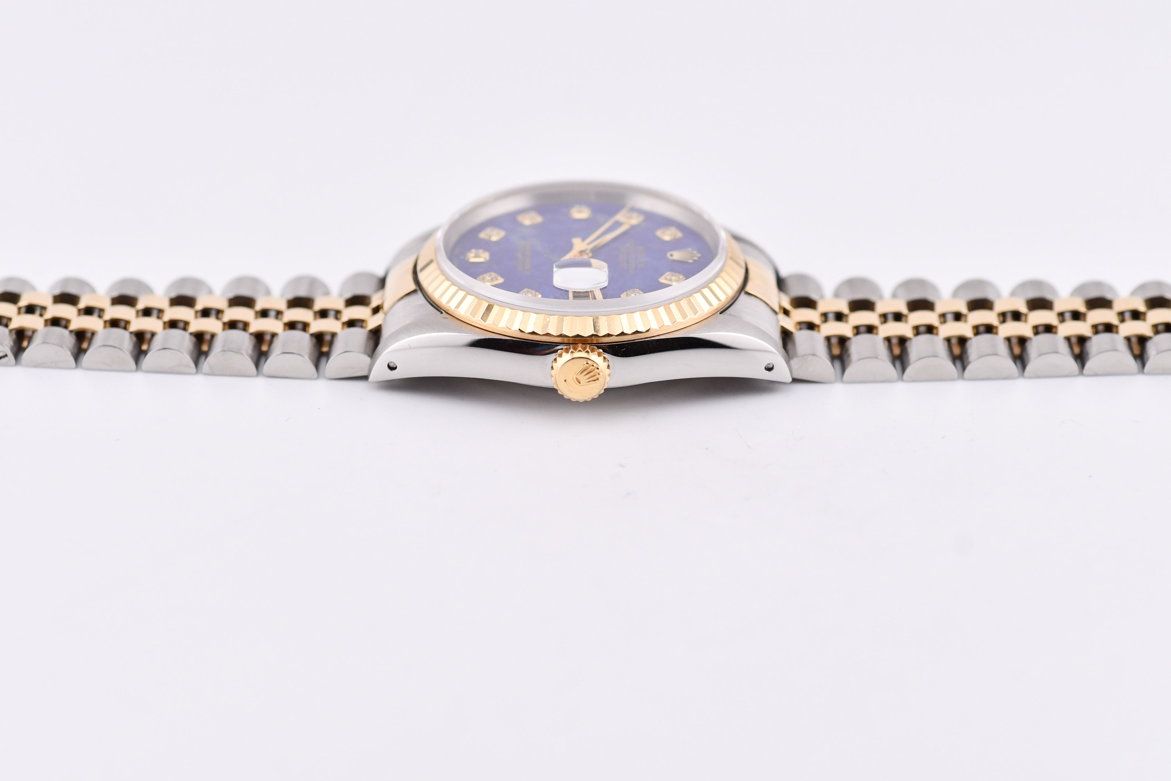 Rolex Datejust 36mm Ref 16233 Yellow Gold Bezel Custom Blue Lapis Diamond Dial