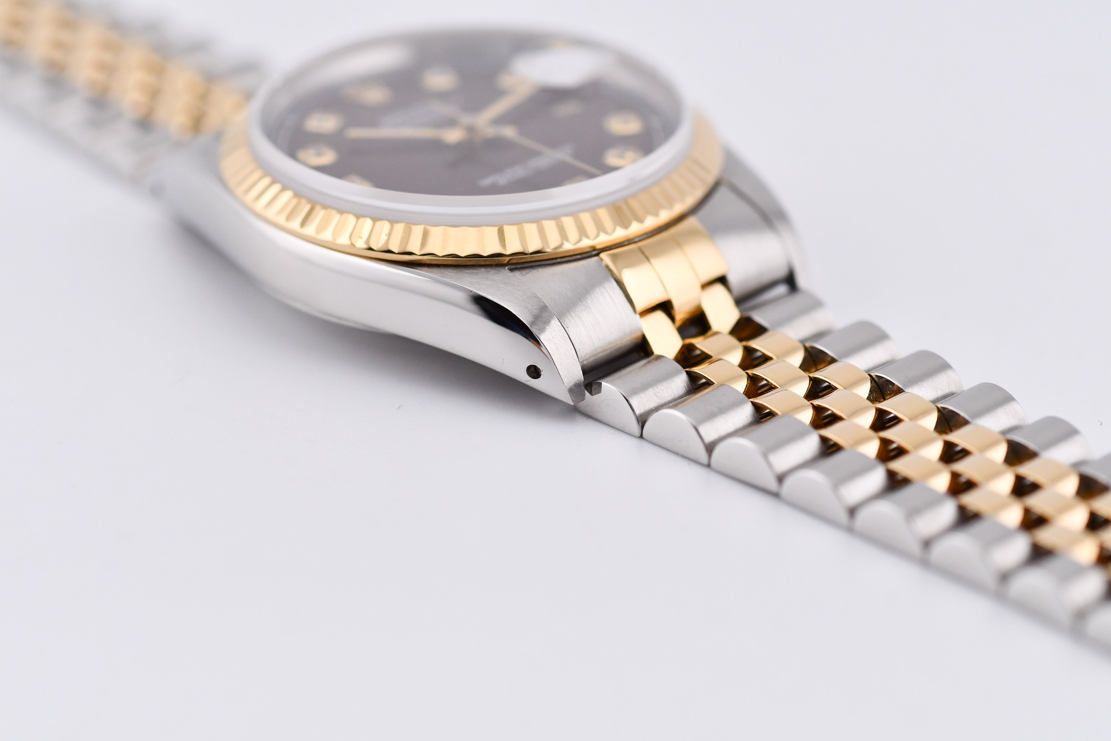 Rolex Datejust 36mm Ref 16233 Yellow Gold Bezel Custom Brown Diamond Dial