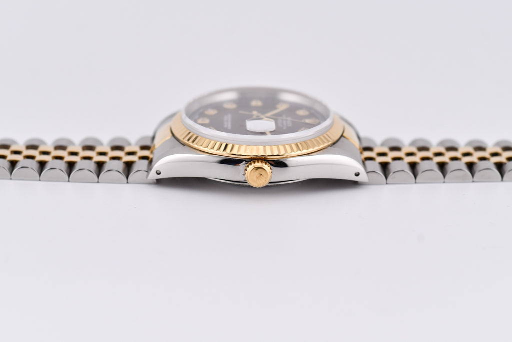 Rolex Datejust 36mm Ref 16233 Yellow Gold Bezel Custom Brown Diamond Dial