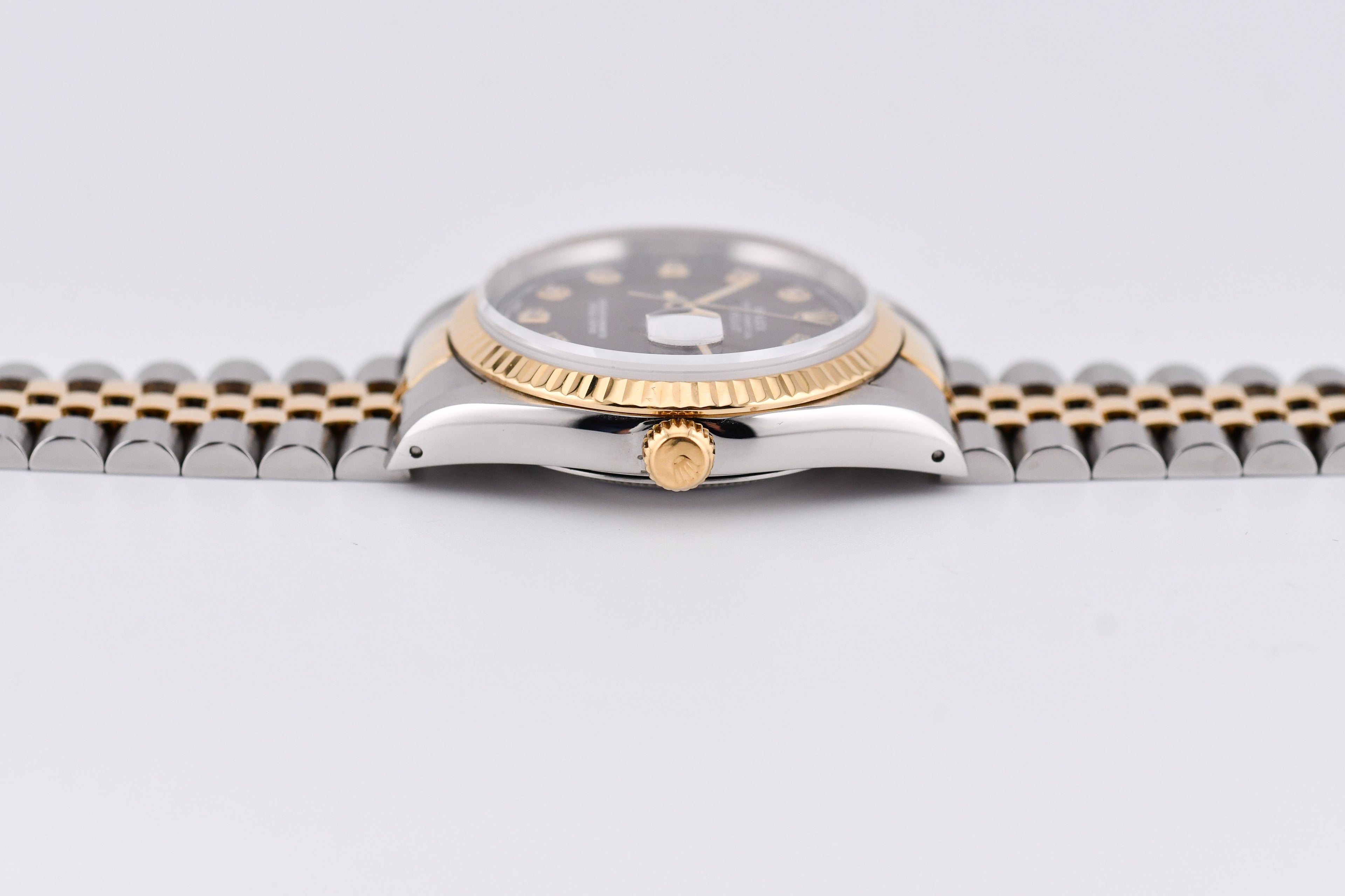 Rolex Datejust 36mm Ref 16233 Yellow Gold Bezel Custom Brown Diamond Dial