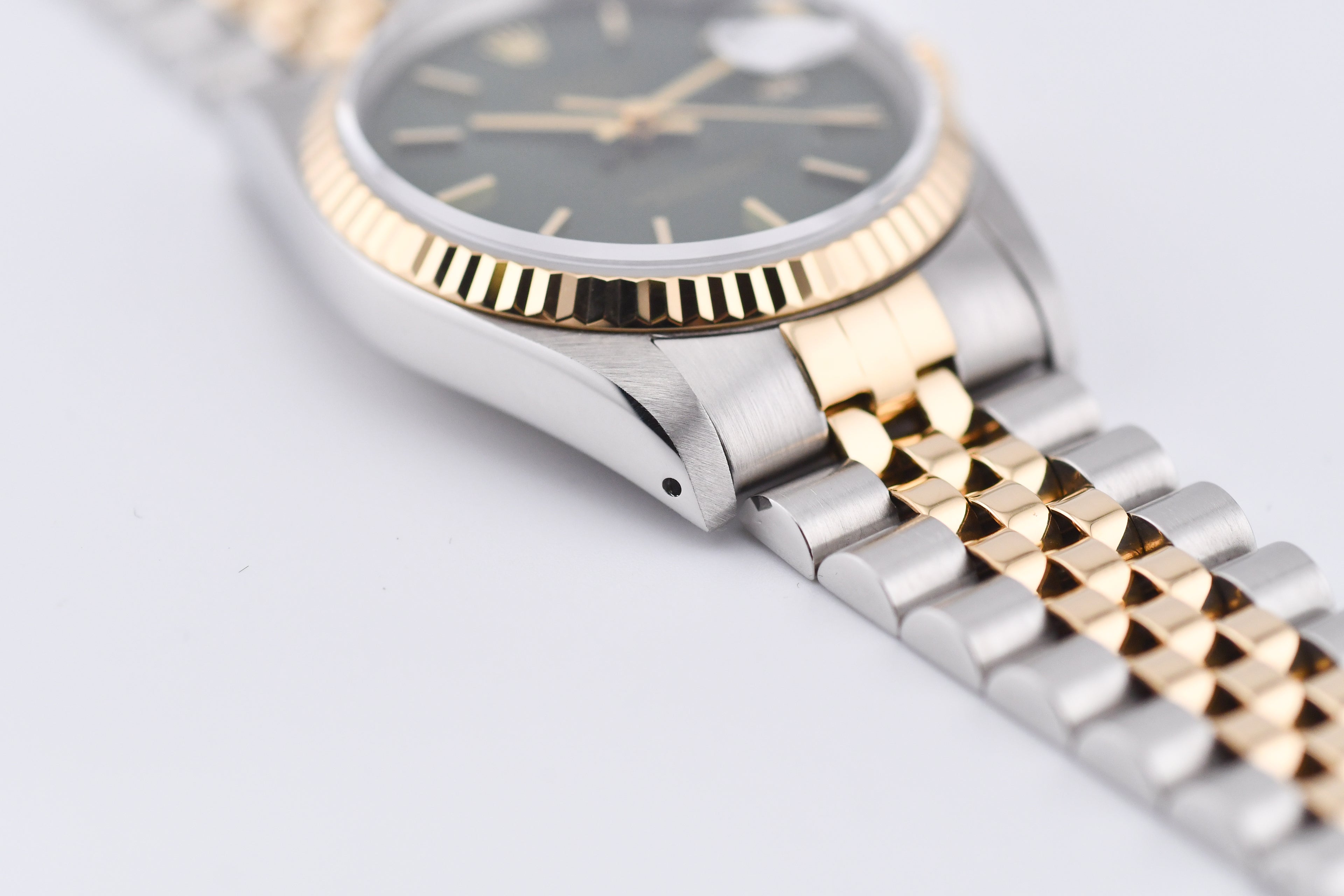 Rolex Datejust 36mm Ref 16233 Yellow Gold Bezel Custom Green Dial