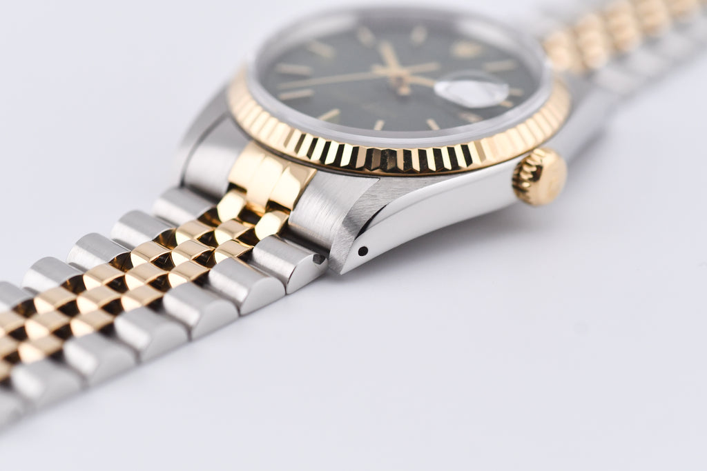 Rolex Datejust 36mm Ref 16233 Yellow Gold Bezel Custom Green Dial