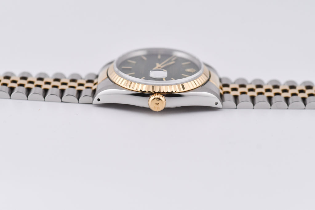 Rolex Datejust 36mm Ref 16233 Yellow Gold Bezel Custom Green Dial