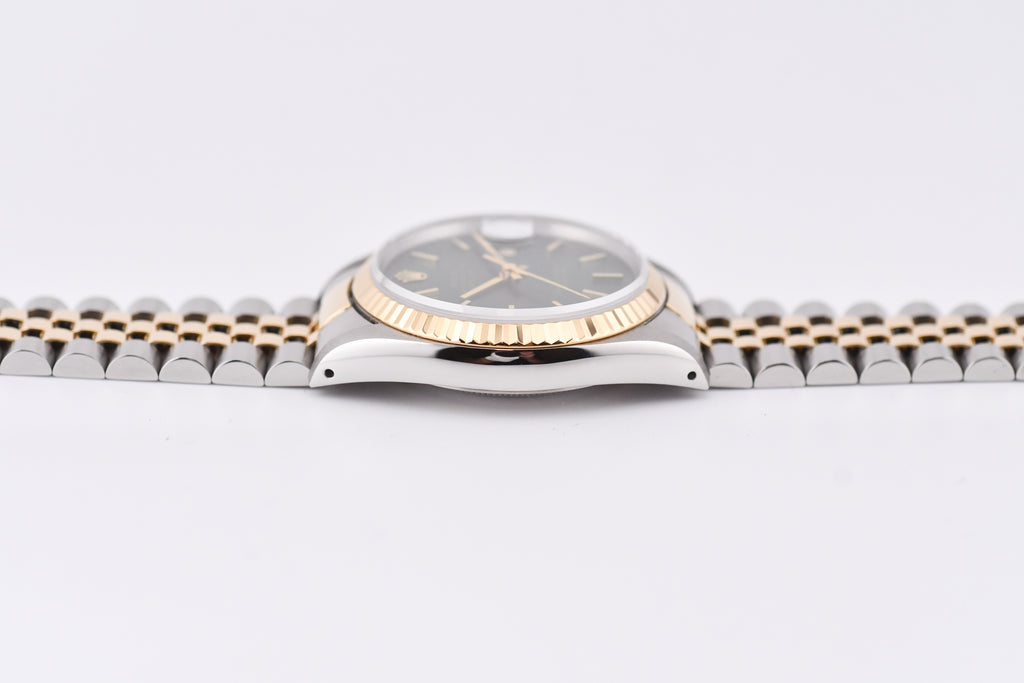 Rolex Datejust 36mm Ref 16233 Yellow Gold Bezel Custom Green Dial