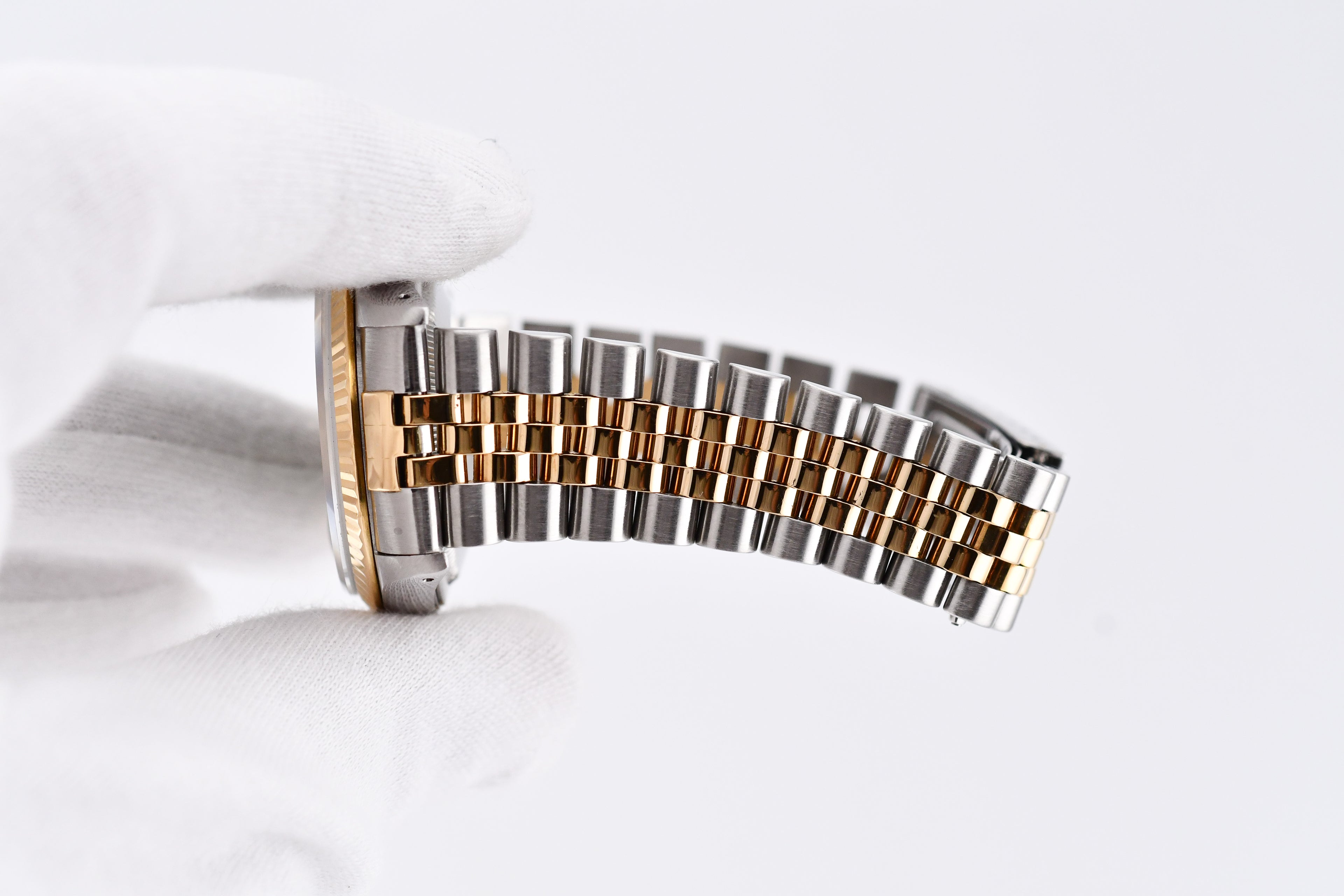 Rolex Datejust 36mm Ref 16233 Yellow Gold Bezel Custom Green Diamond Roman Dial