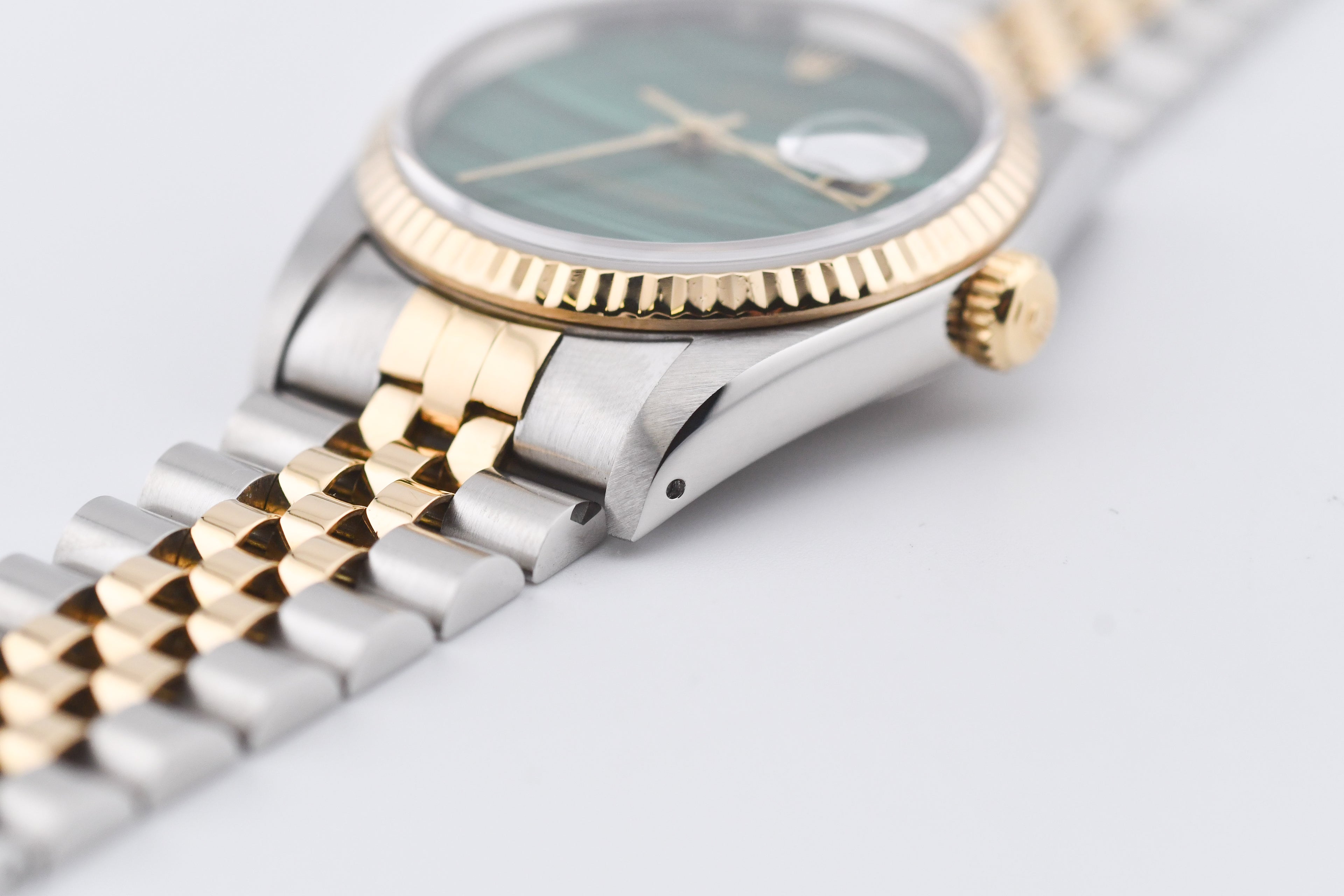 Rolex Datejust 36mm Ref 16233 Yellow Gold Bezel Custom Malachite Dial