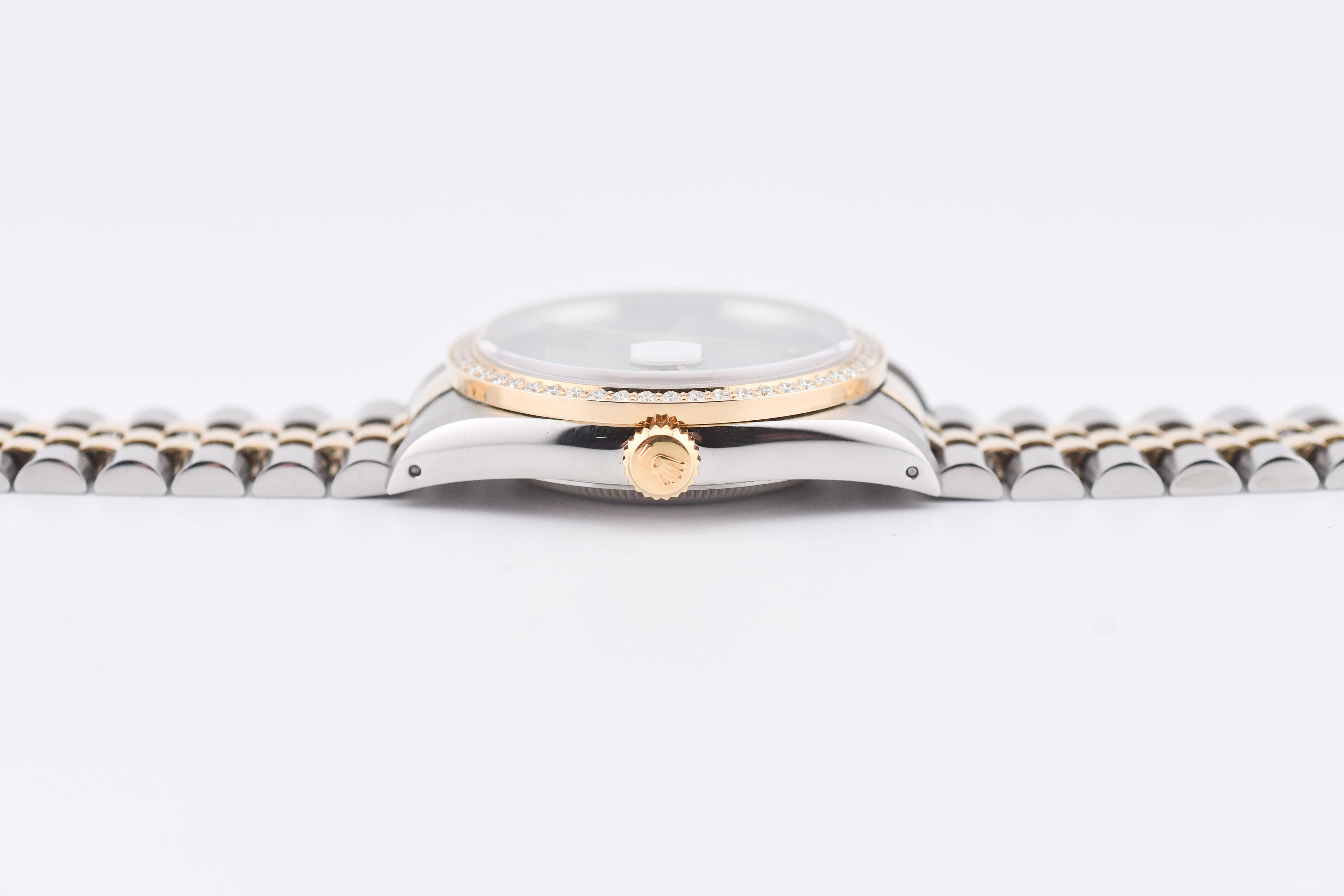 Rolex Datejust 36mm Ref 16233 Yellow Gold Diamond Bezel Custom Malachite Dial