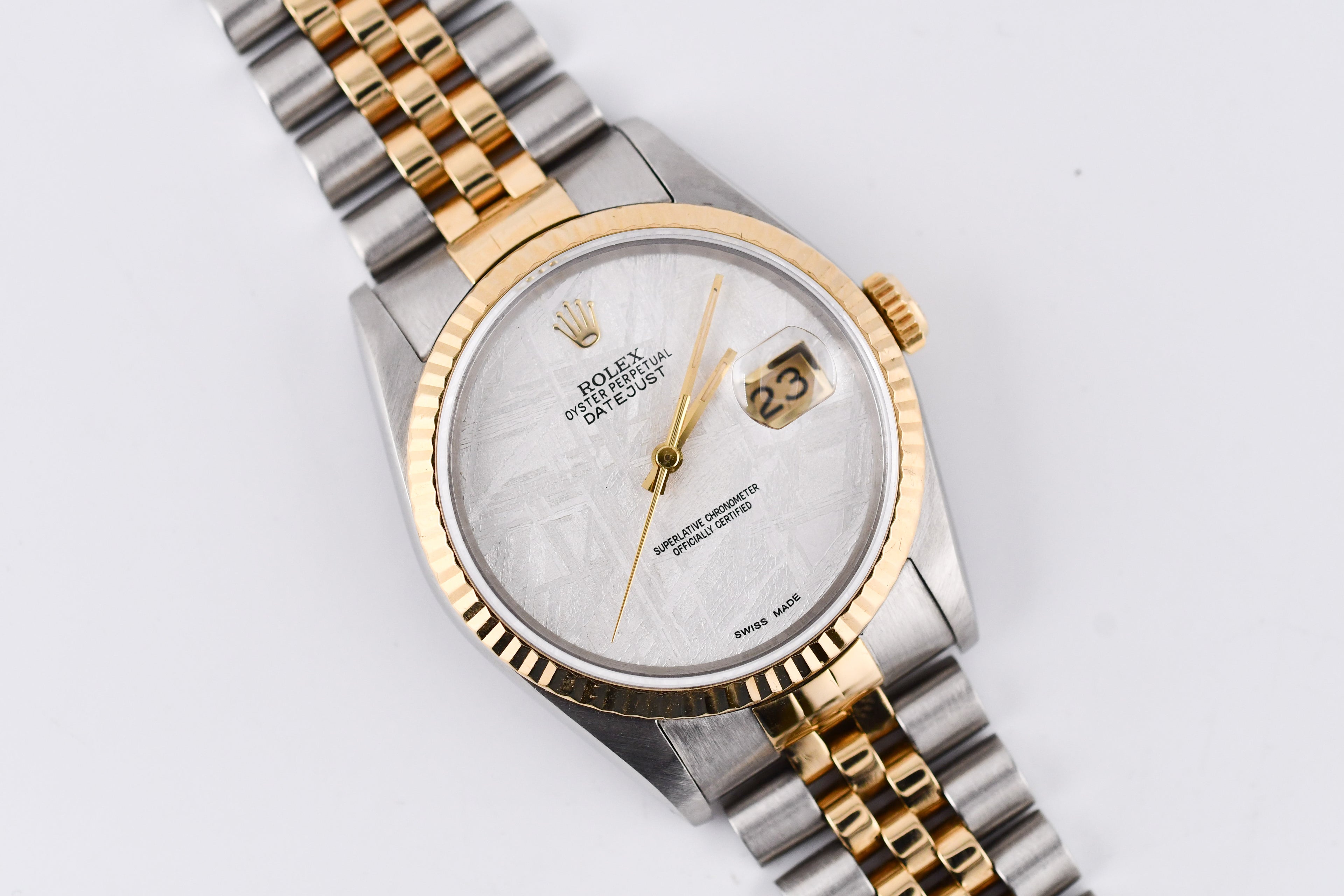 Rolex Datejust 36mm Ref 16233 Yellow Gold Bezel Custom Meteorite Dial