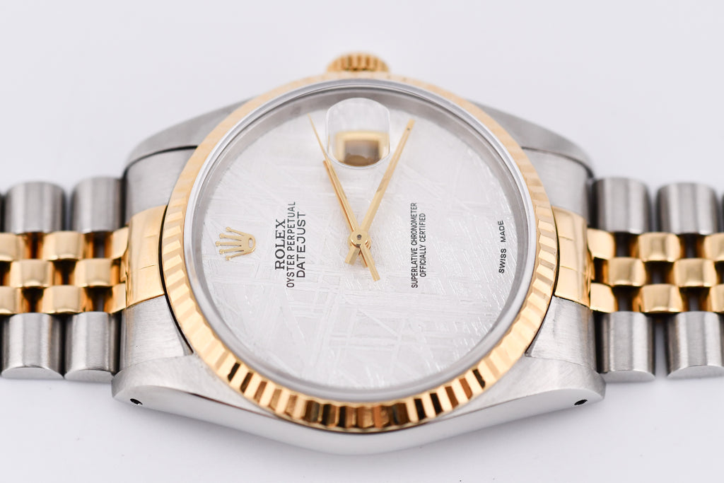 Rolex Datejust 36mm Ref 16233 Yellow Gold Bezel Custom Meteorite Dial