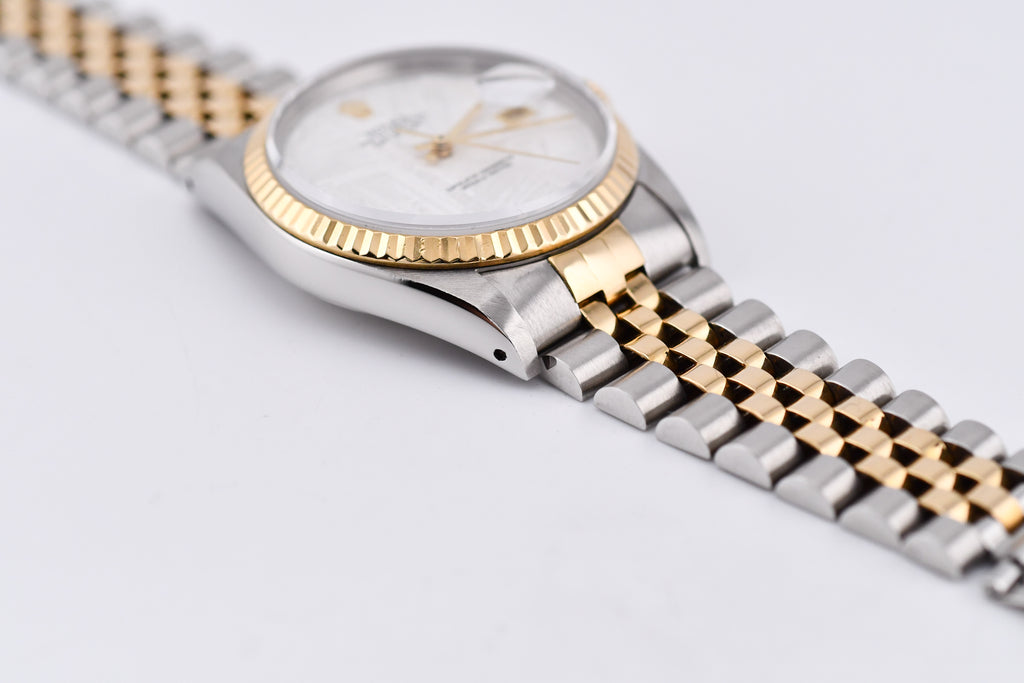 Rolex Datejust 36mm Ref 16233 Yellow Gold Bezel Custom Meteorite Dial