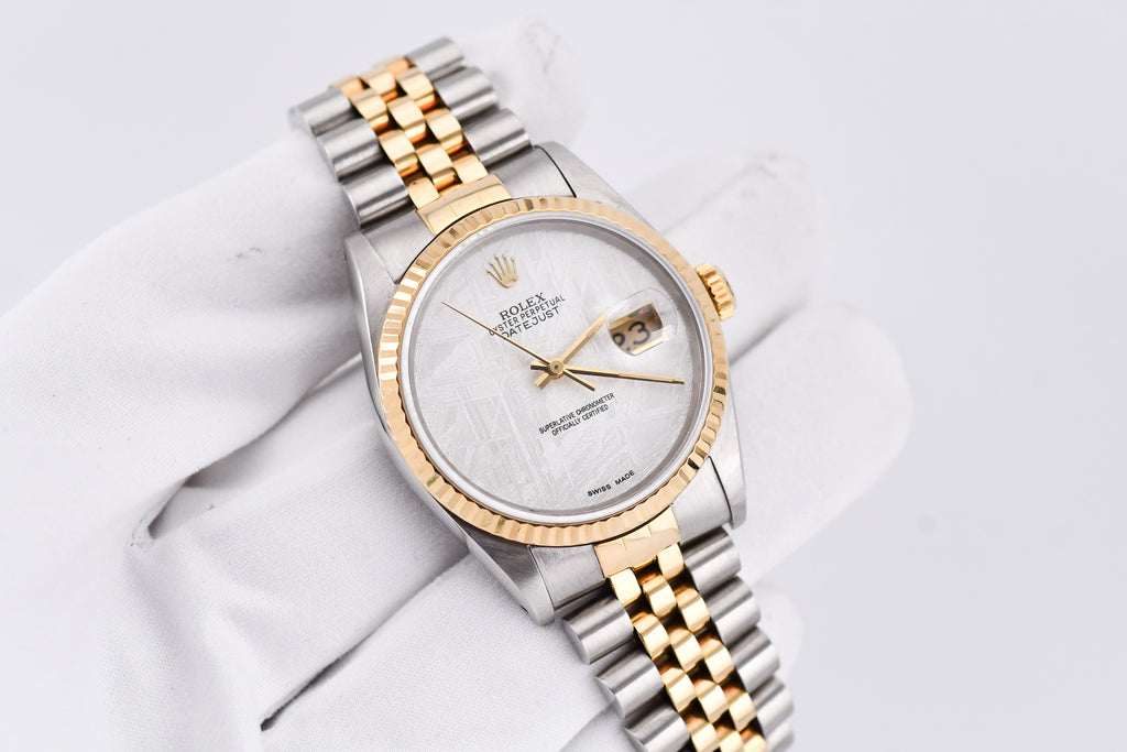 Rolex Datejust 36mm Ref 16233 Yellow Gold Bezel Custom Meteorite Dial