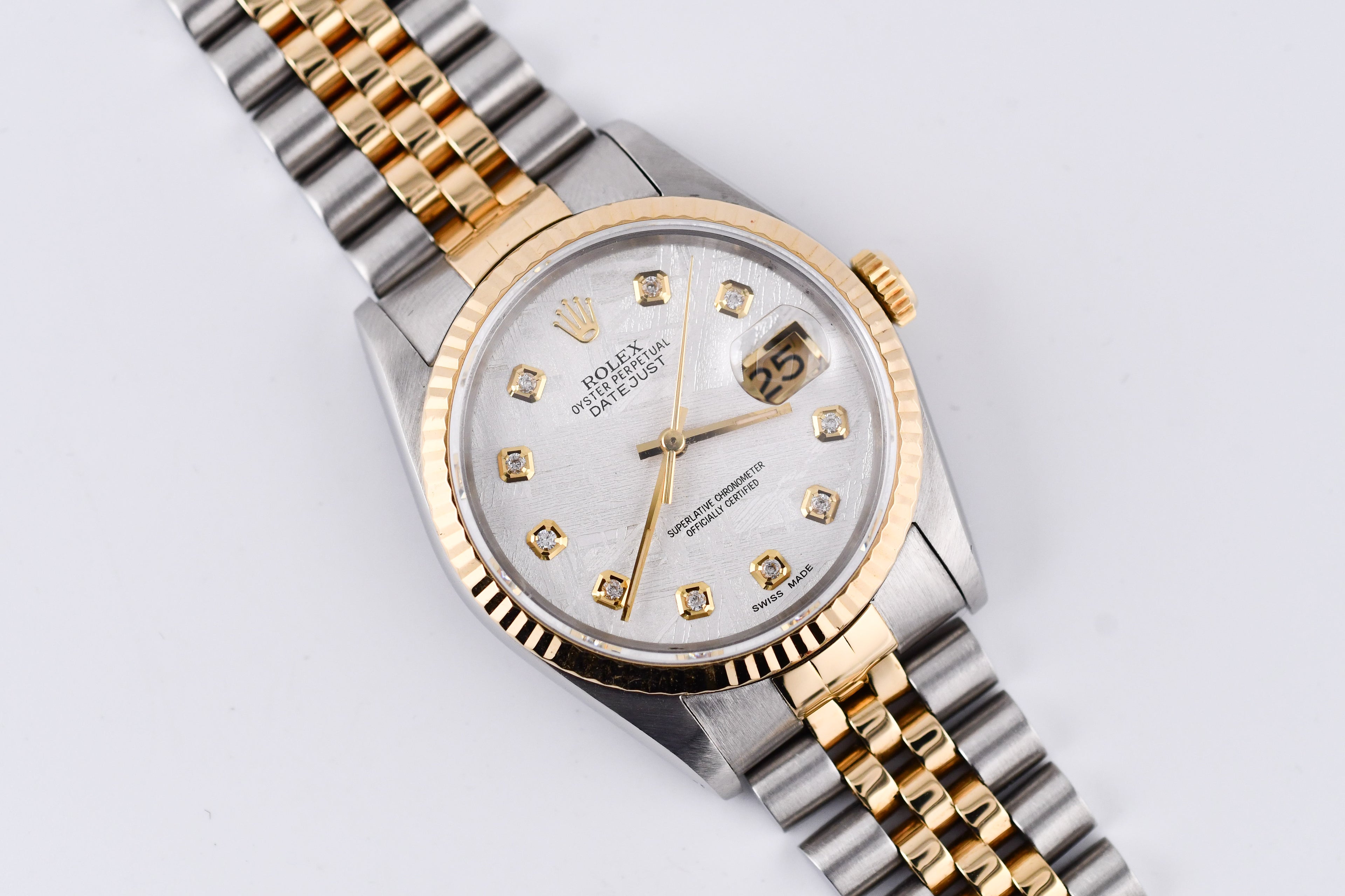 Rolex Datejust 36mm Ref 16233 Yellow Gold Bezel Custom Meteorite Diamond Dial