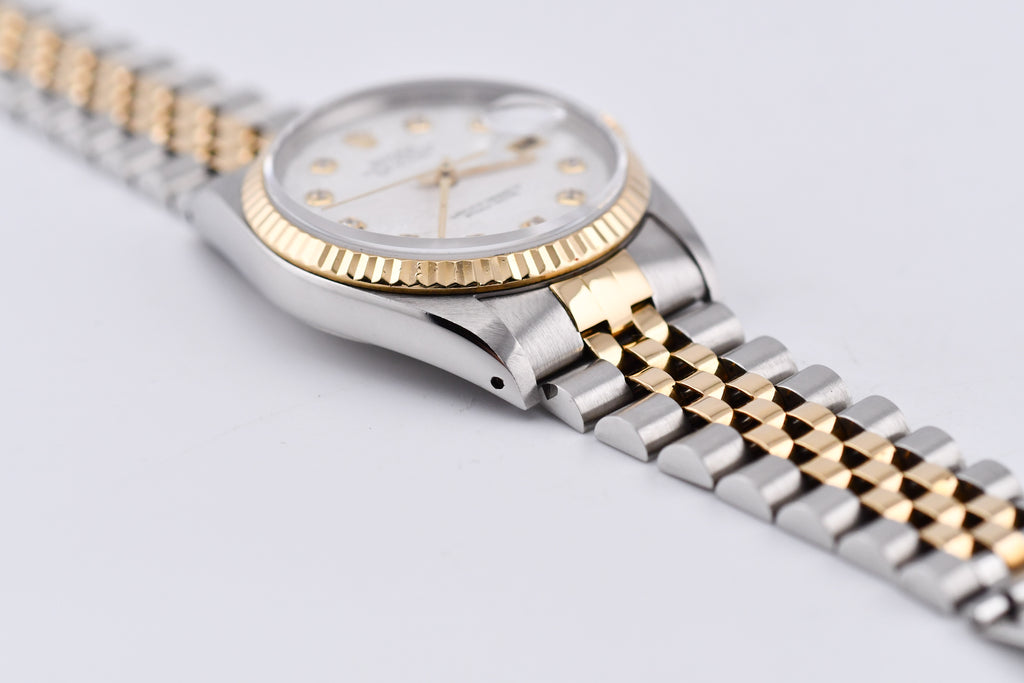Rolex Datejust 36mm Ref 16233 Yellow Gold Bezel Custom Meteorite Diamond Dial
