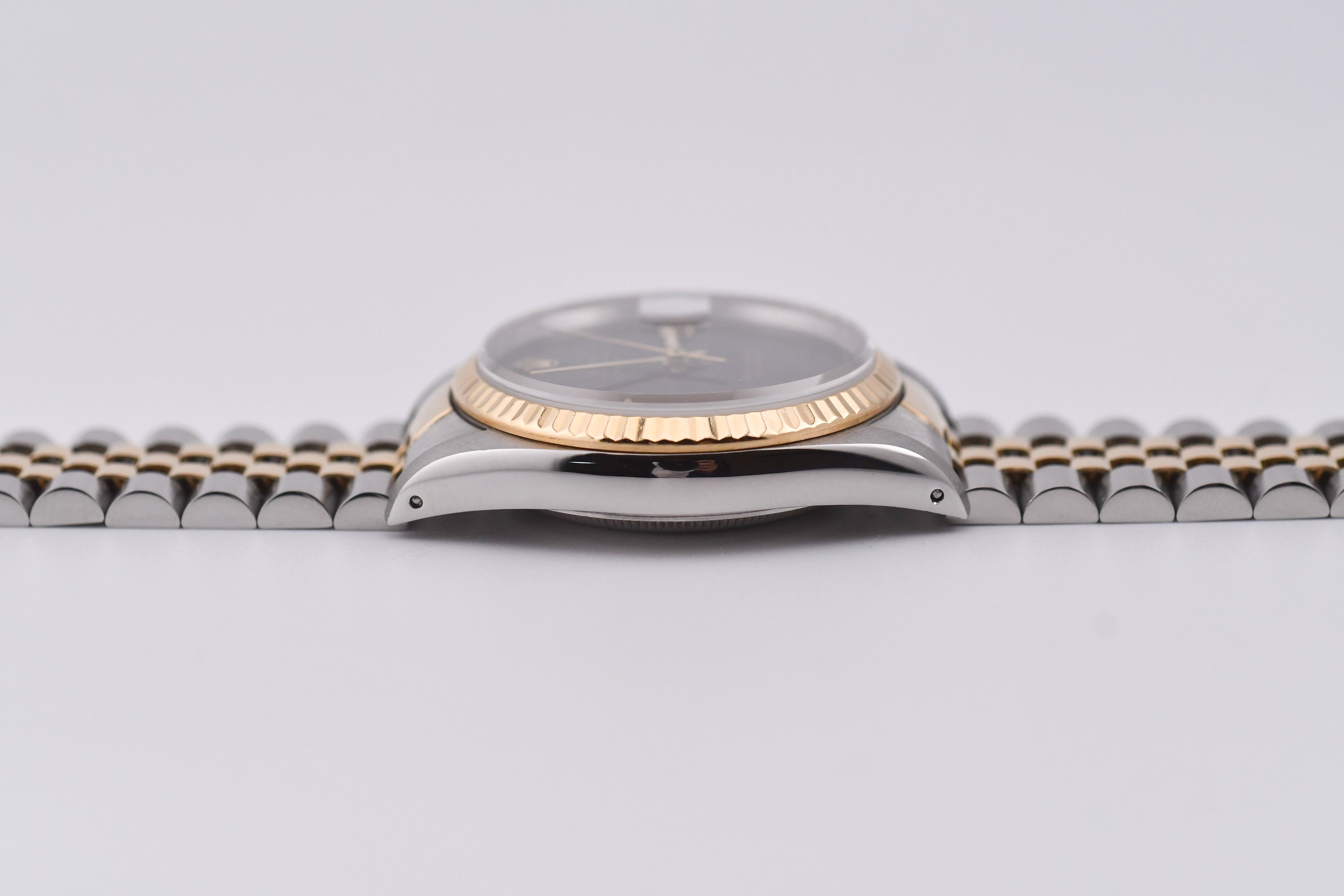 Rolex Datejust 36mm Ref 16233 Yellow Gold Bezel Custom Onyx Dial