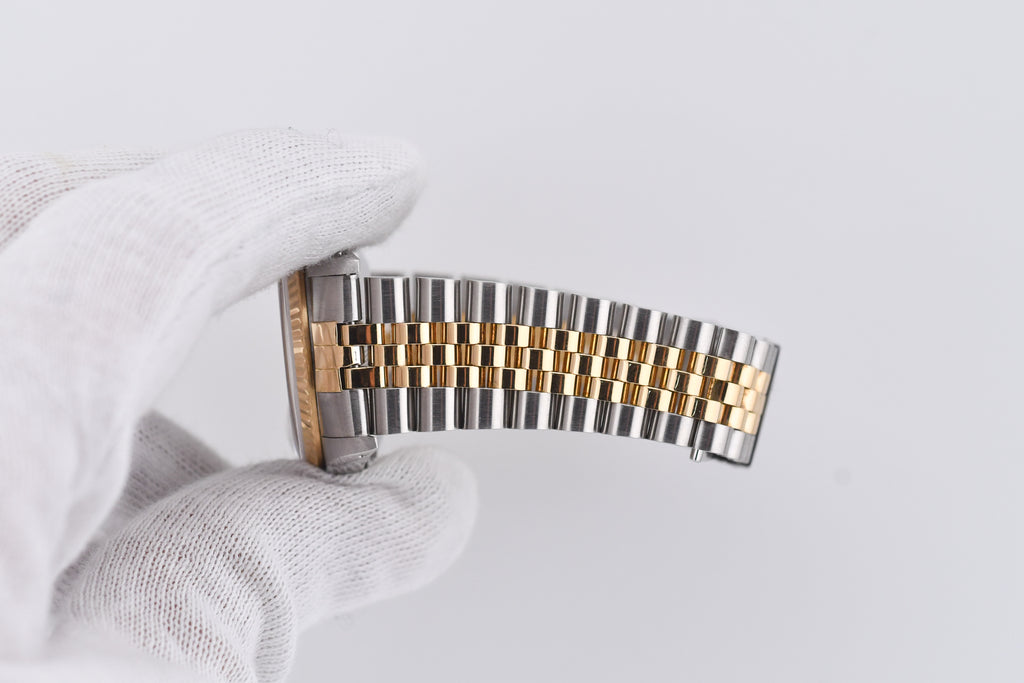 Rolex Datejust 36mm Ref 16233 Yellow Gold Bezel Custom White Diamond Dial