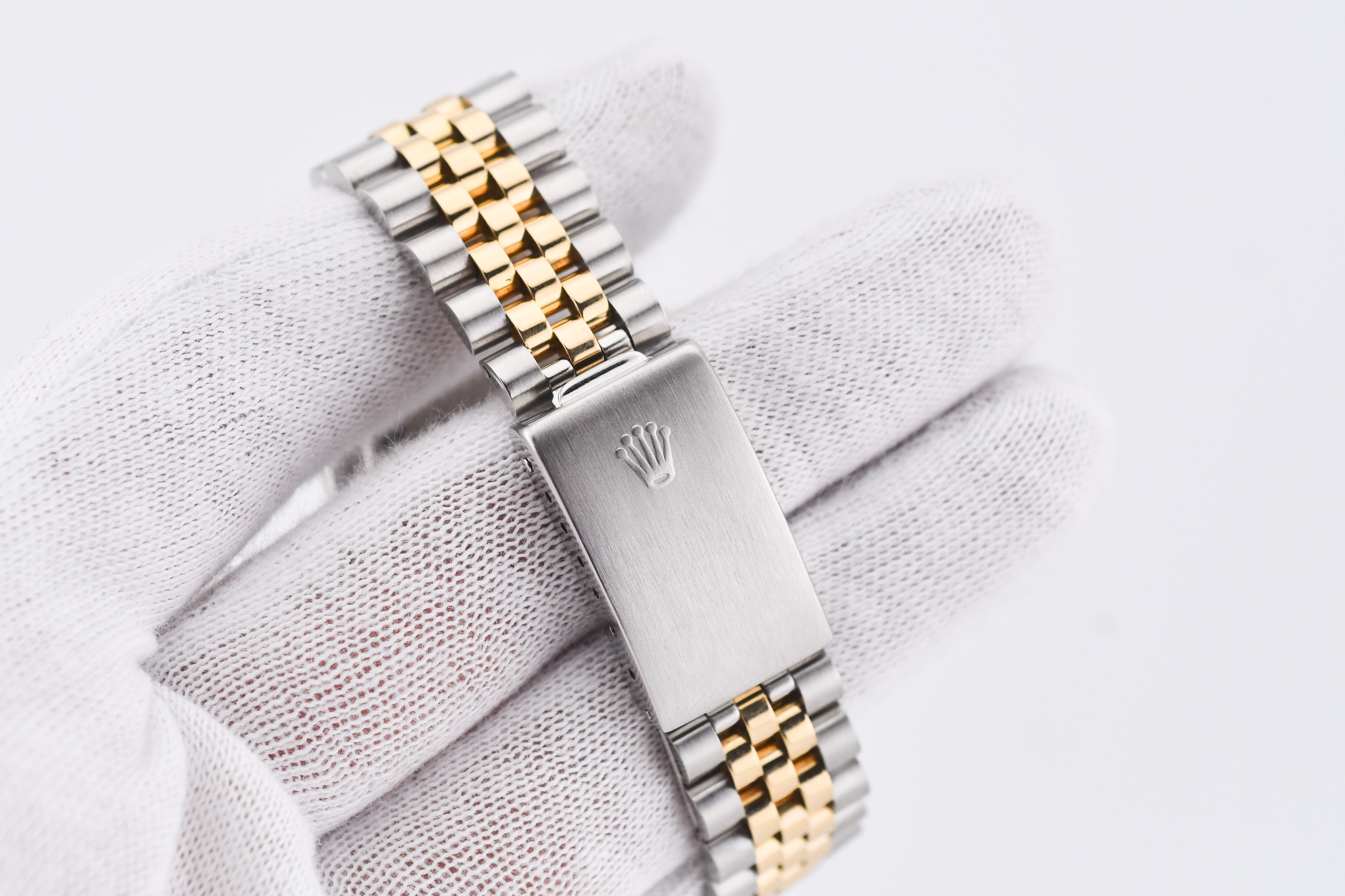 Rolex Datejust 36mm Ref 16233 Yellow Gold Bezel Custom White Diamond Dial