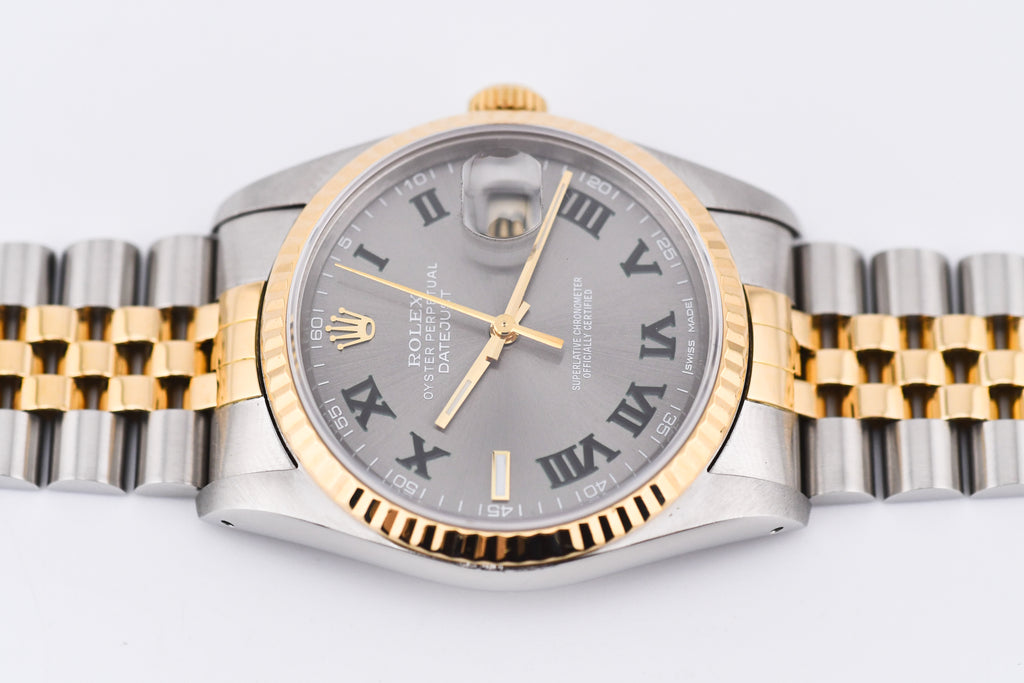 Rolex Datejust 36mm Ref 16233 Yellow Gold Bezel Custom Wimbledon Dial