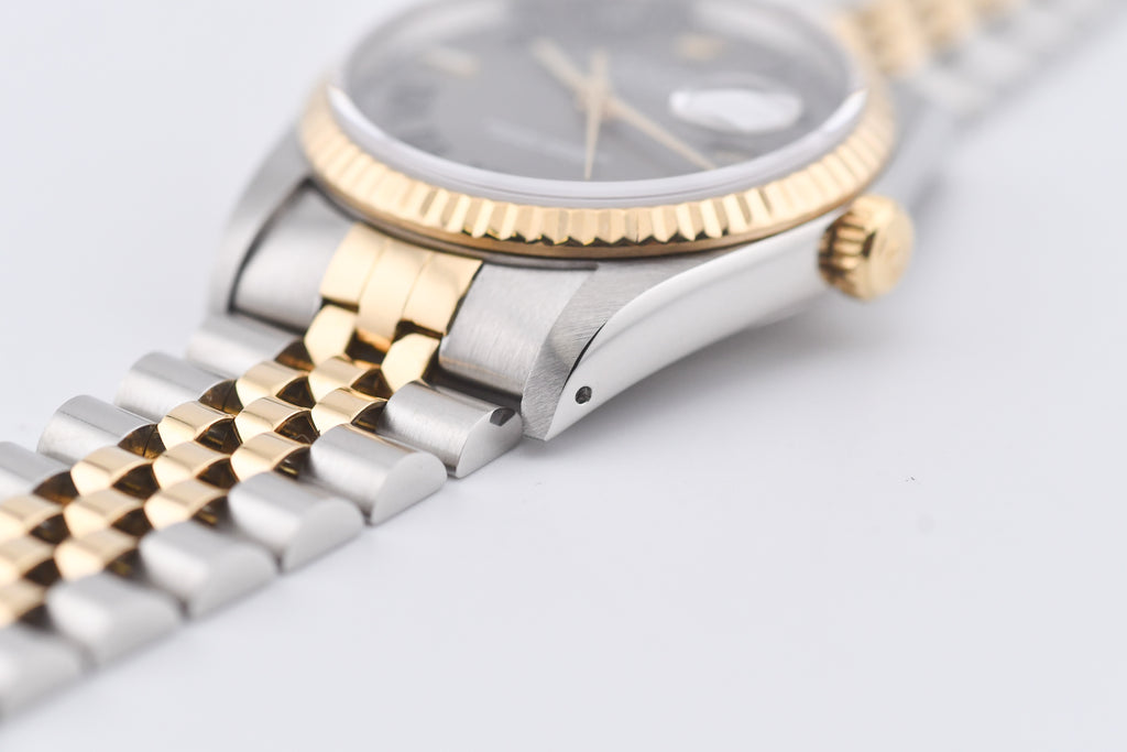 Rolex Datejust 36mm Ref 16233 Yellow Gold Bezel Custom Wimbledon Dial