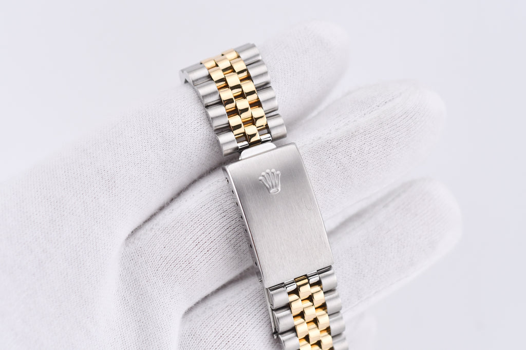 Rolex Datejust 36mm Ref 16233 Yellow Gold Bezel Grey Baguette Dial