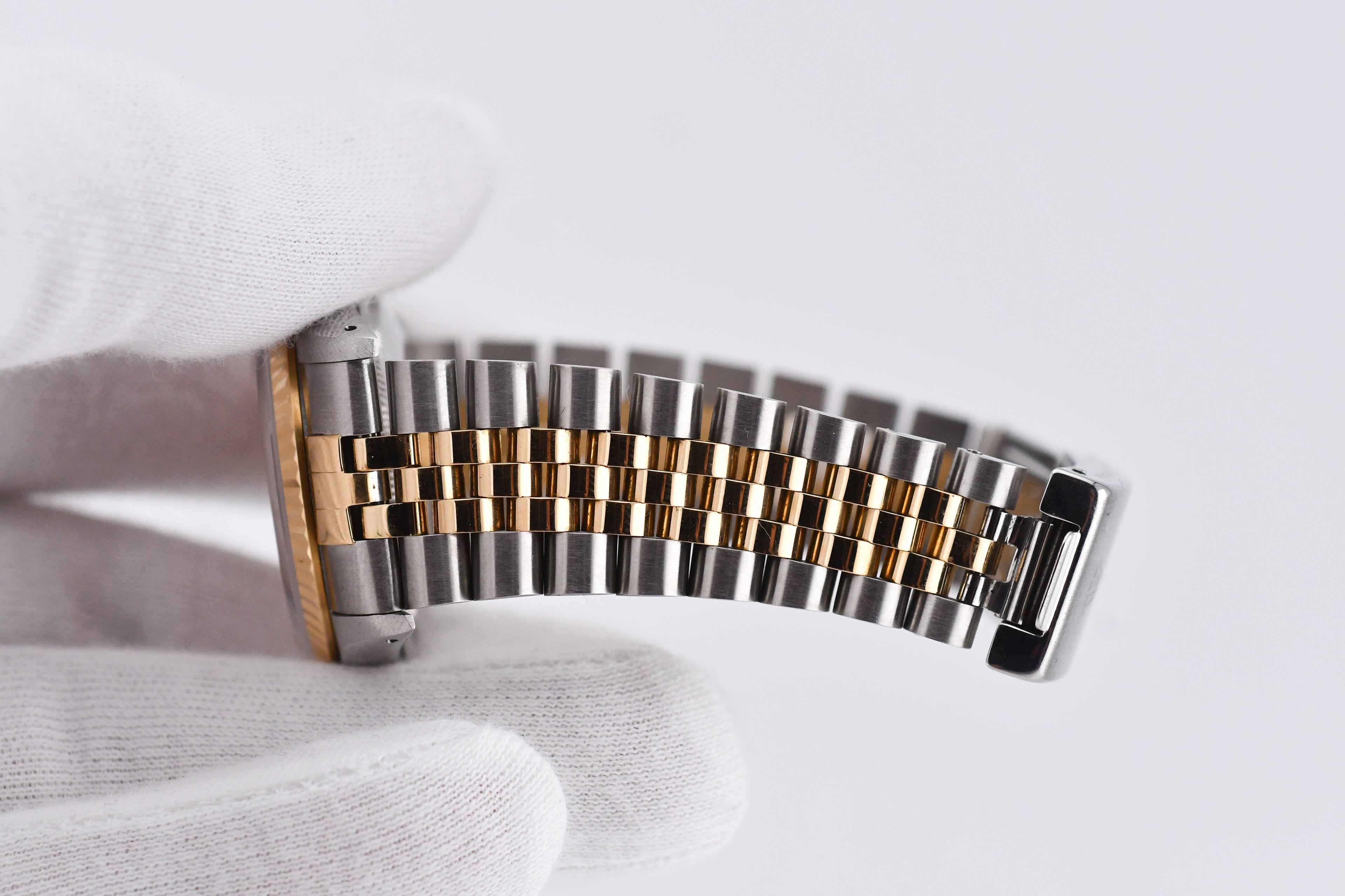 Rolex Datejust 36mm Ref 16233 Yellow Gold Bezel Pink Thin Stick Dial