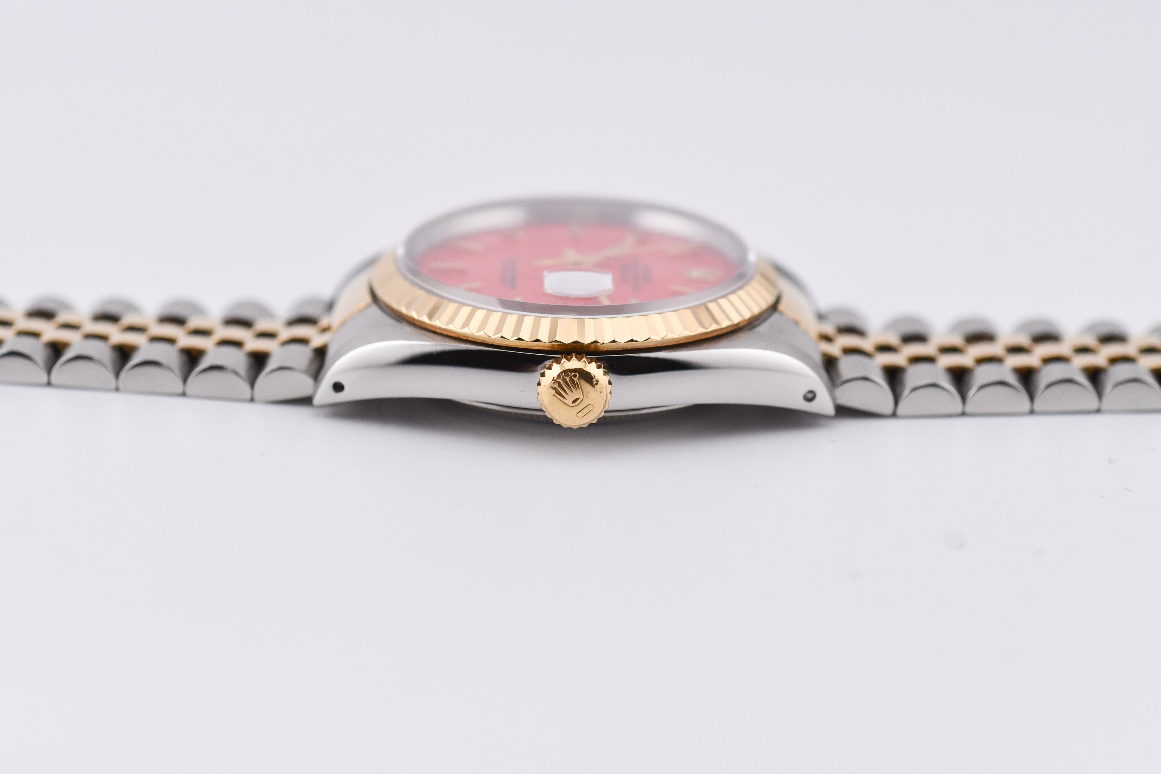 Rolex Datejust 36mm Ref 16233 Yellow Gold Bezel Red Stick Dial