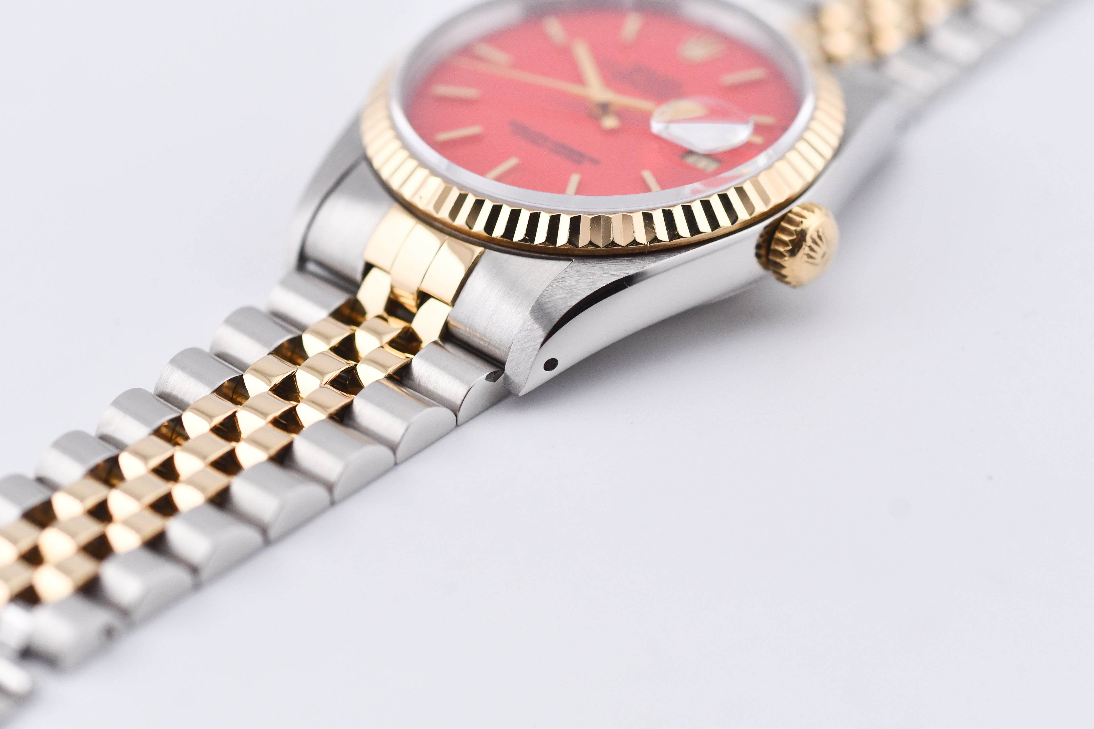 Rolex Datejust 36mm Ref 16233 Yellow Gold Bezel Red Stick Dial