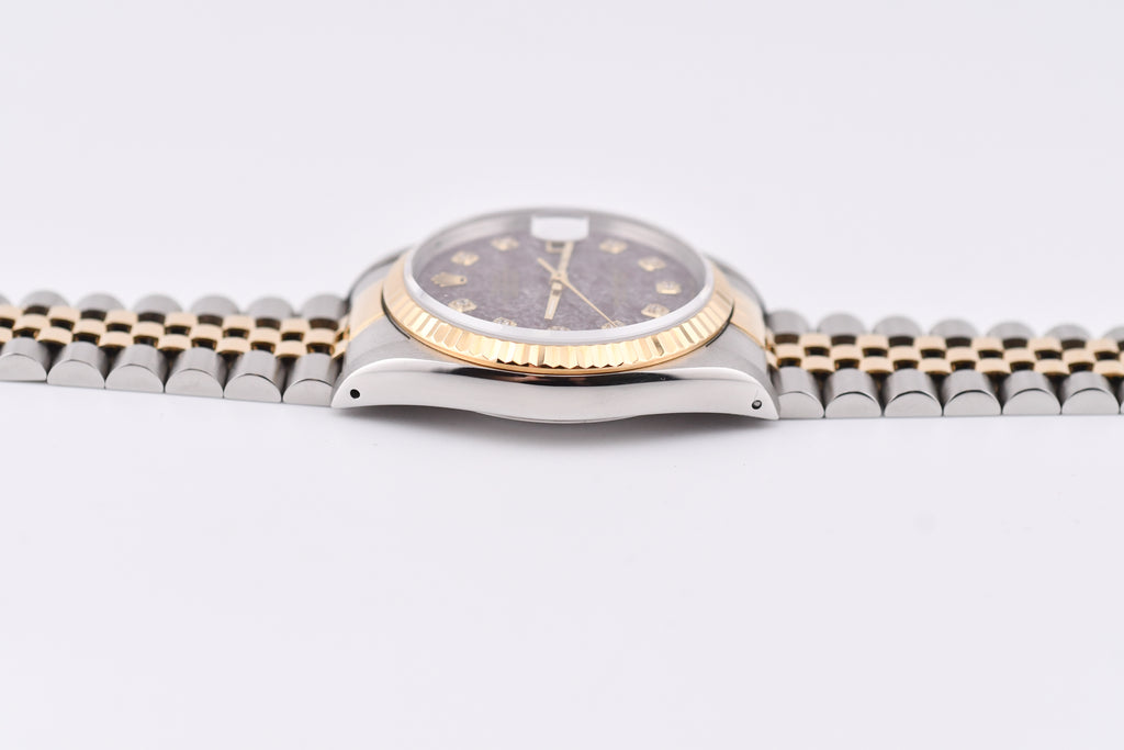 Rolex Datejust 36mm Ref 16233 Yellow Gold Bezel Rubellite Diamond Dial