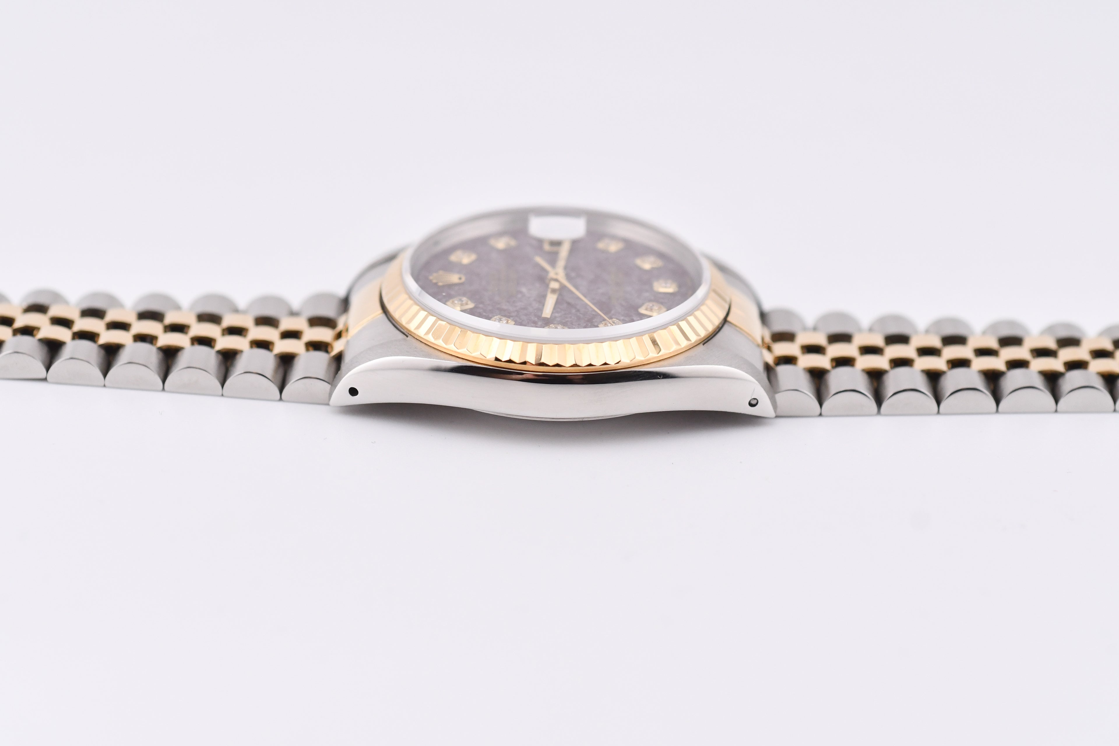 Rolex Datejust 36mm Ref 16233 Yellow Gold Bezel Rubellite Diamond Dial